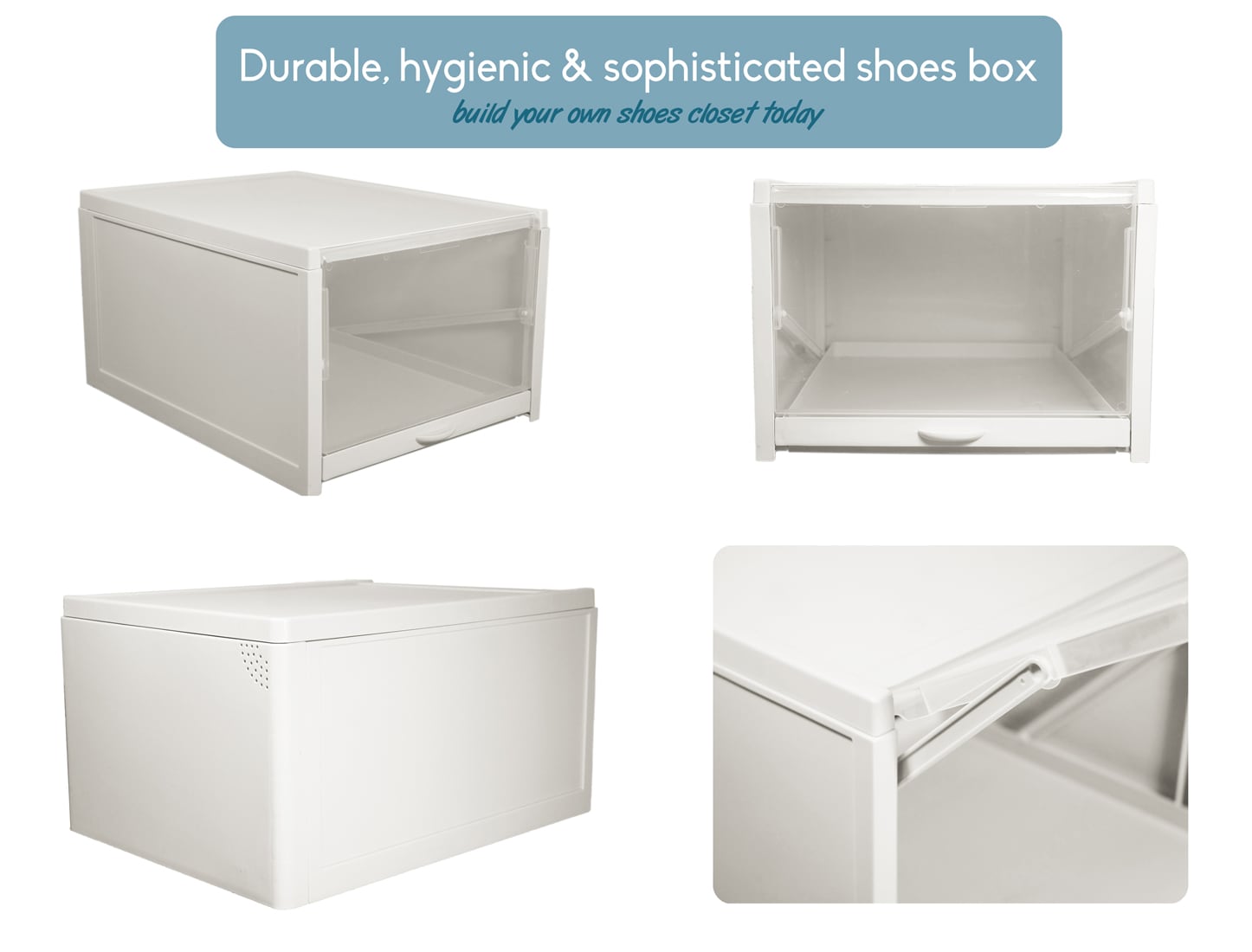 eModernDecor 7.25-in H Clear Shoe Box at Lowes.com
