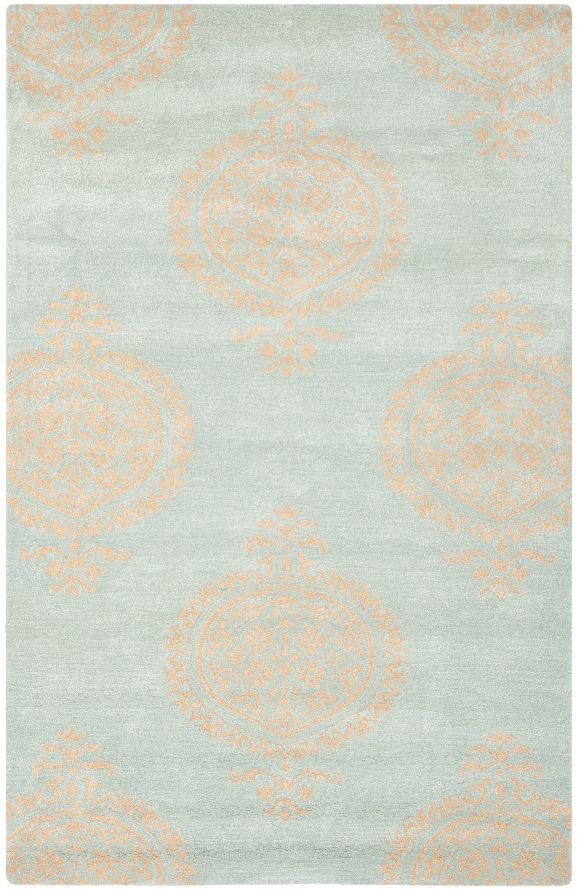Hand-Tufted Soho Blue Wool & Viscose 6' Area Rug