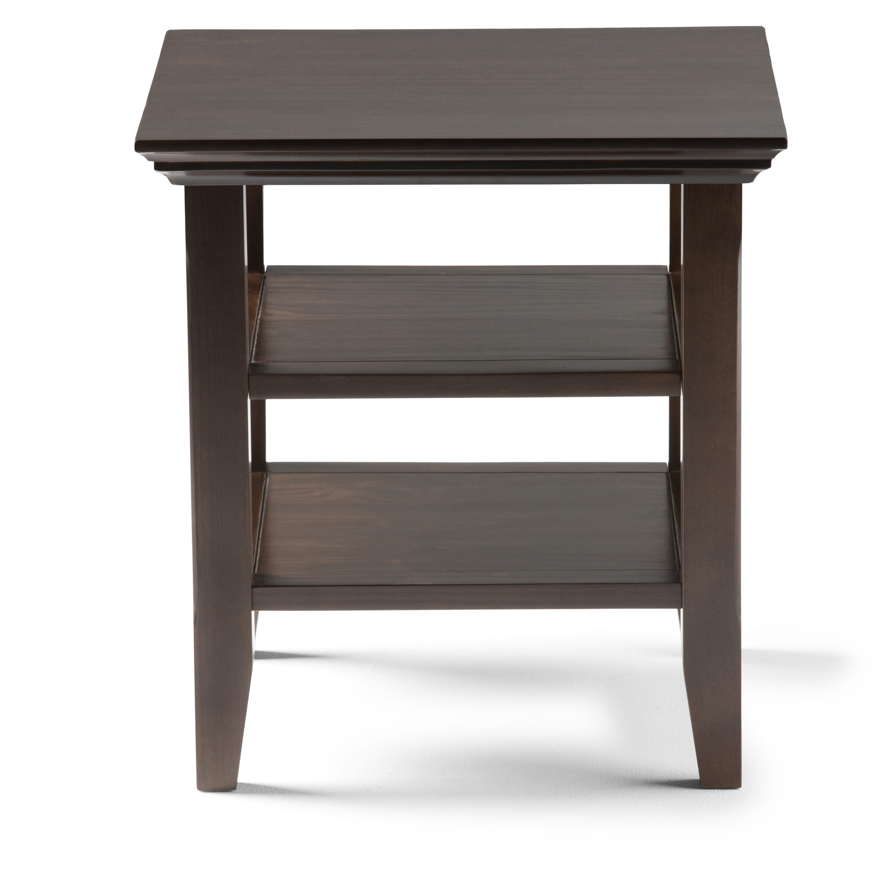 Acadian Brunette Brown Solid Wood Transitional End Table