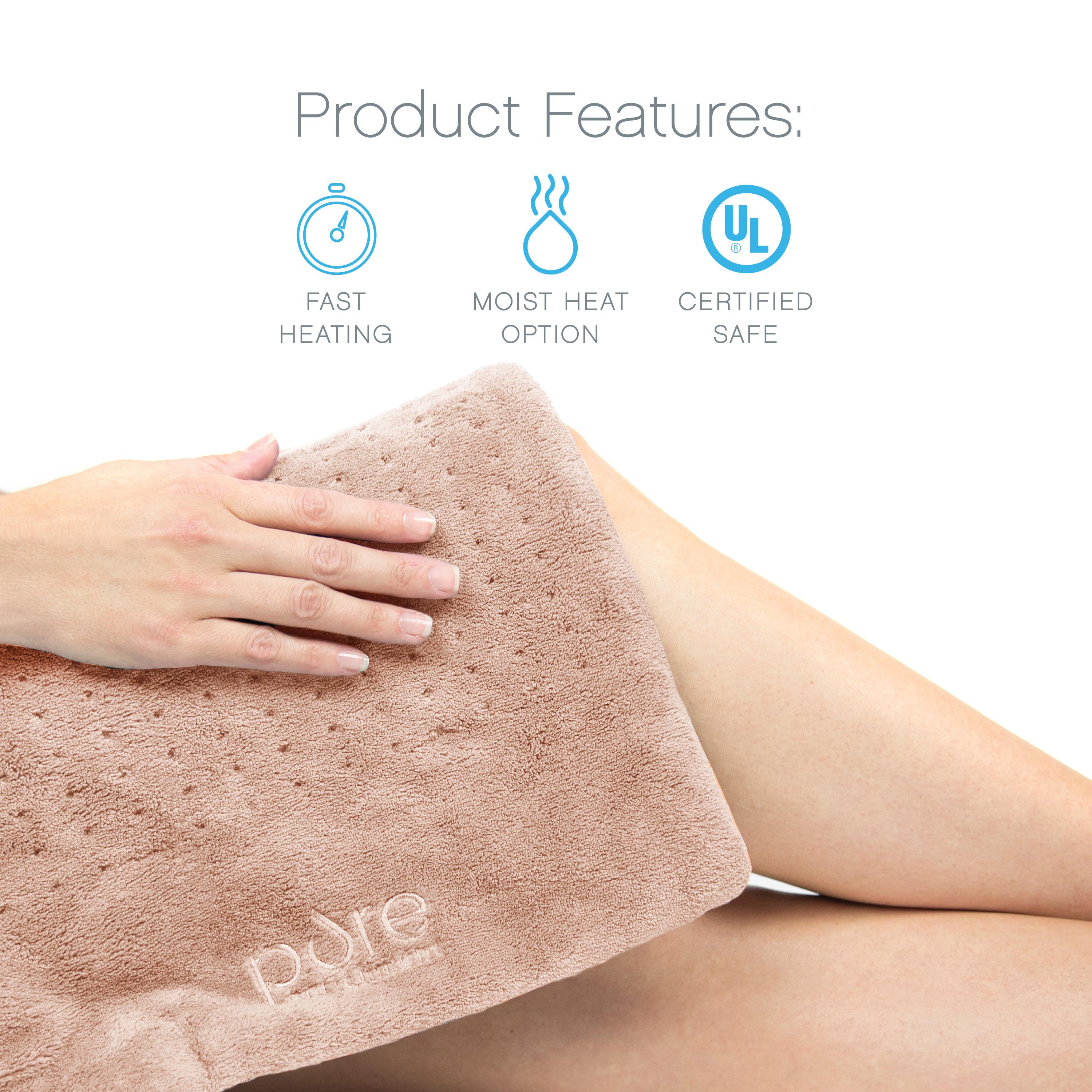 Mauve Microplush Full Body Heating Pad with InstaHeat Settings