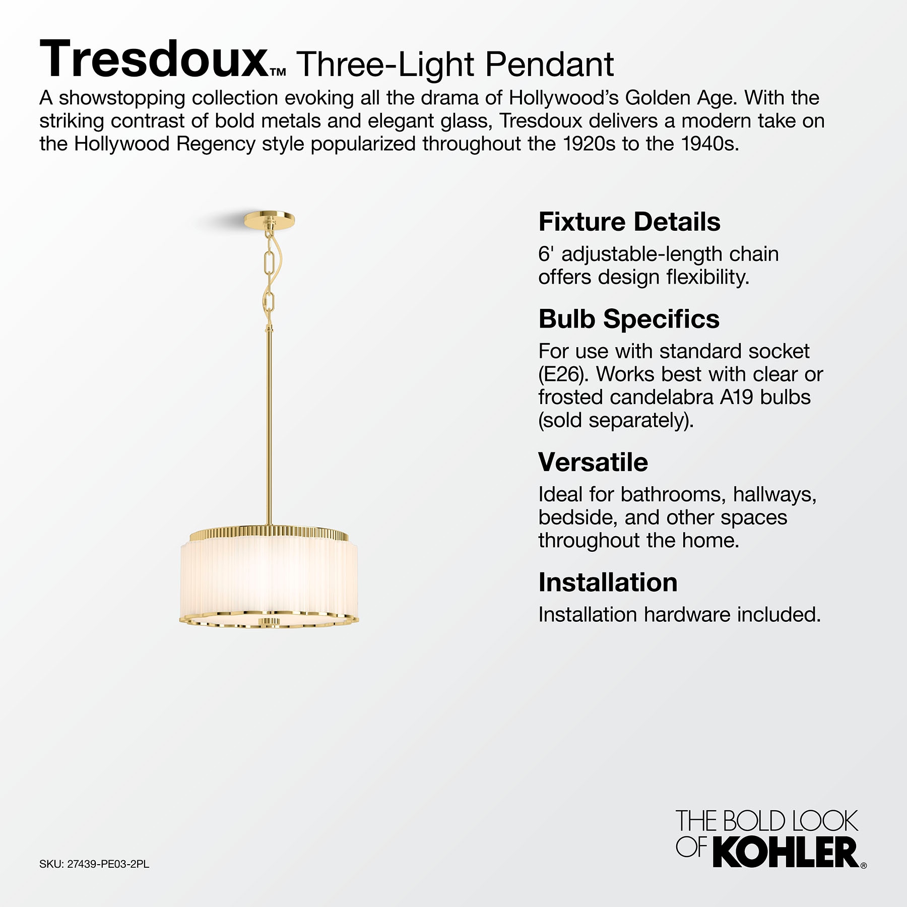 KOHLER 27439-PE03-SNL Pendant-Lights - View #2