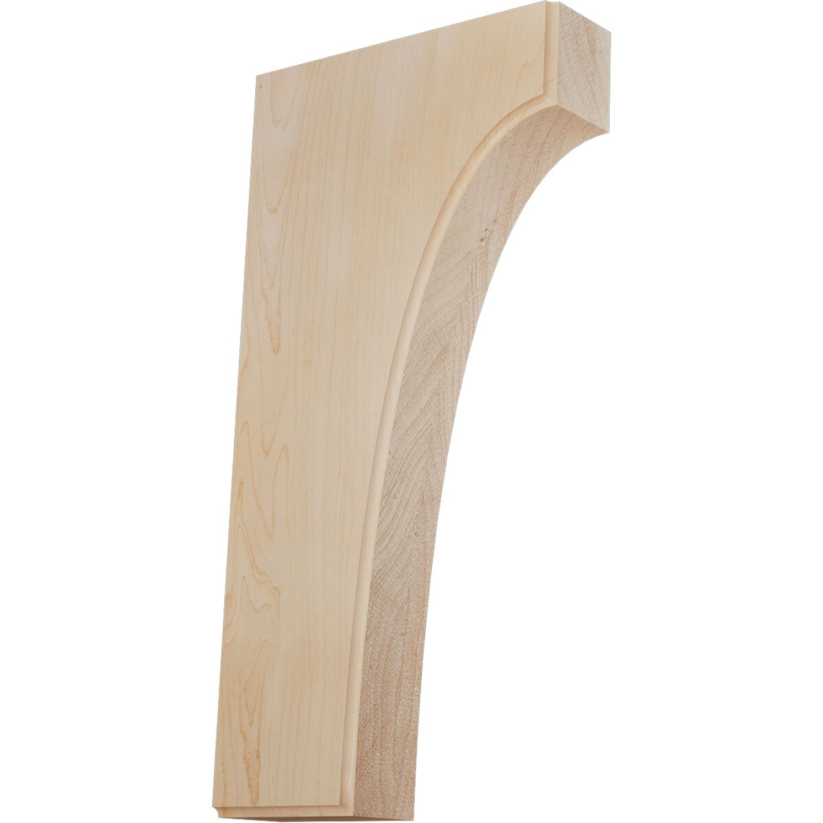 Ekena Millwork BKTW02X06X12CVMA Clarksville 1-3/4-in x 6-in x 12-in Maple Brown Wood Standard bracket