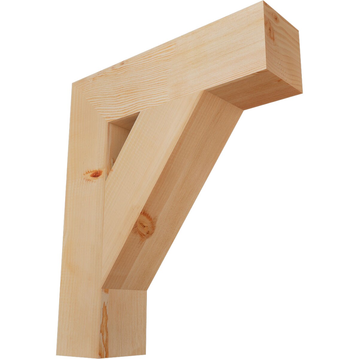 Ekena Millwork BKT06X24X28TRA05SDF Traditional block smooth 5-1/2-in x 24-in x 28-in Douglas fir Brown Wood Standard bracket