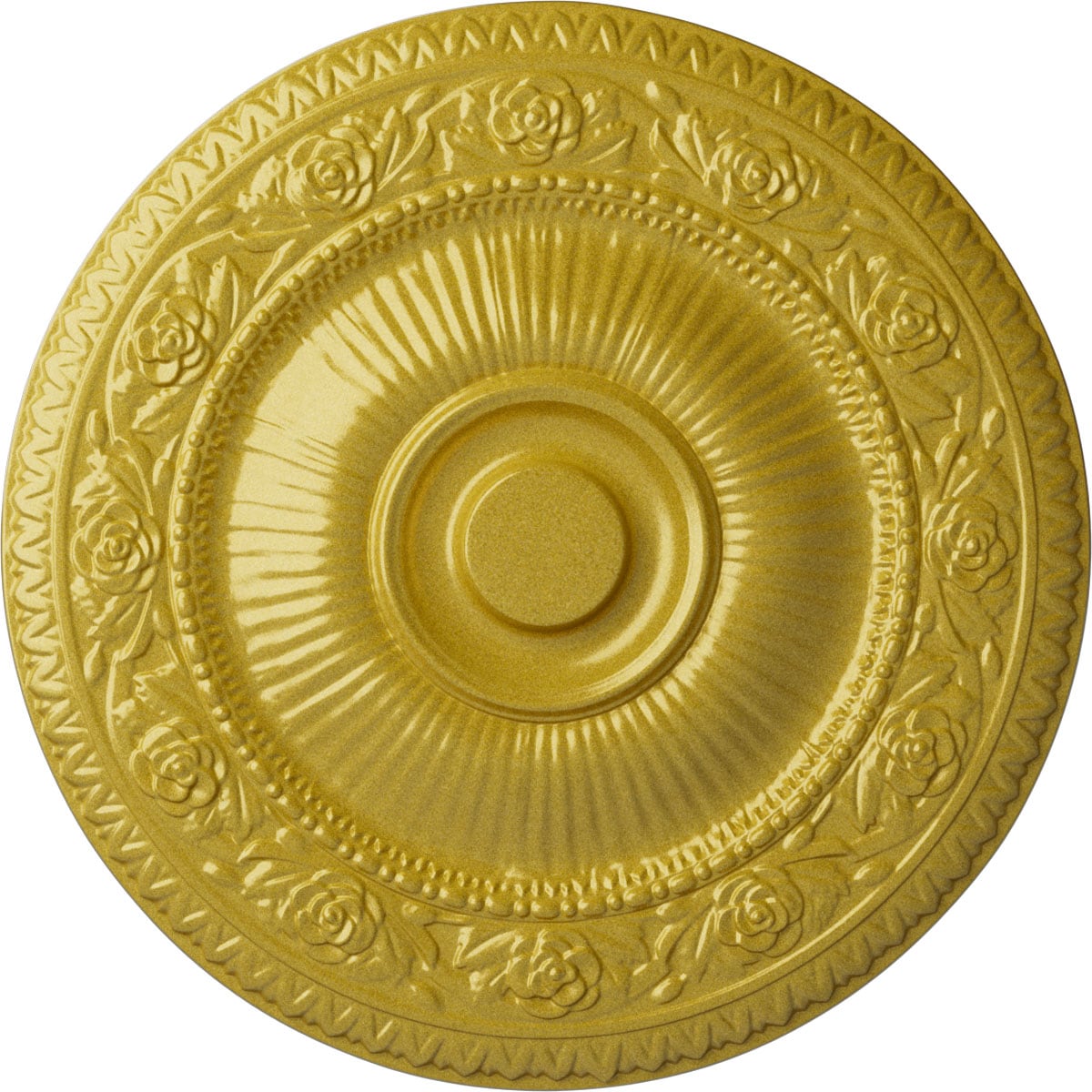 Ekena Millwork CM24NARGS Neuveau 24.25-in W x 24.25-in L Painted Rich Gold Polyurethane Whole Ceiling Medallion
