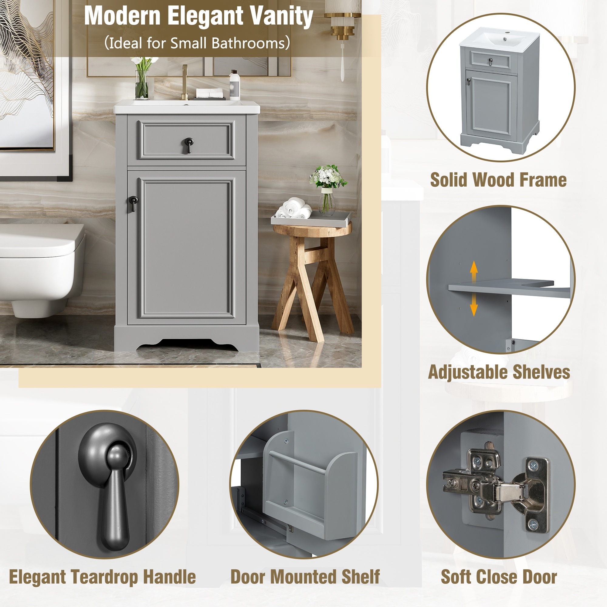 Homy Casa BVSX-W20-GYS Bath-Vanity-Combo - View #7