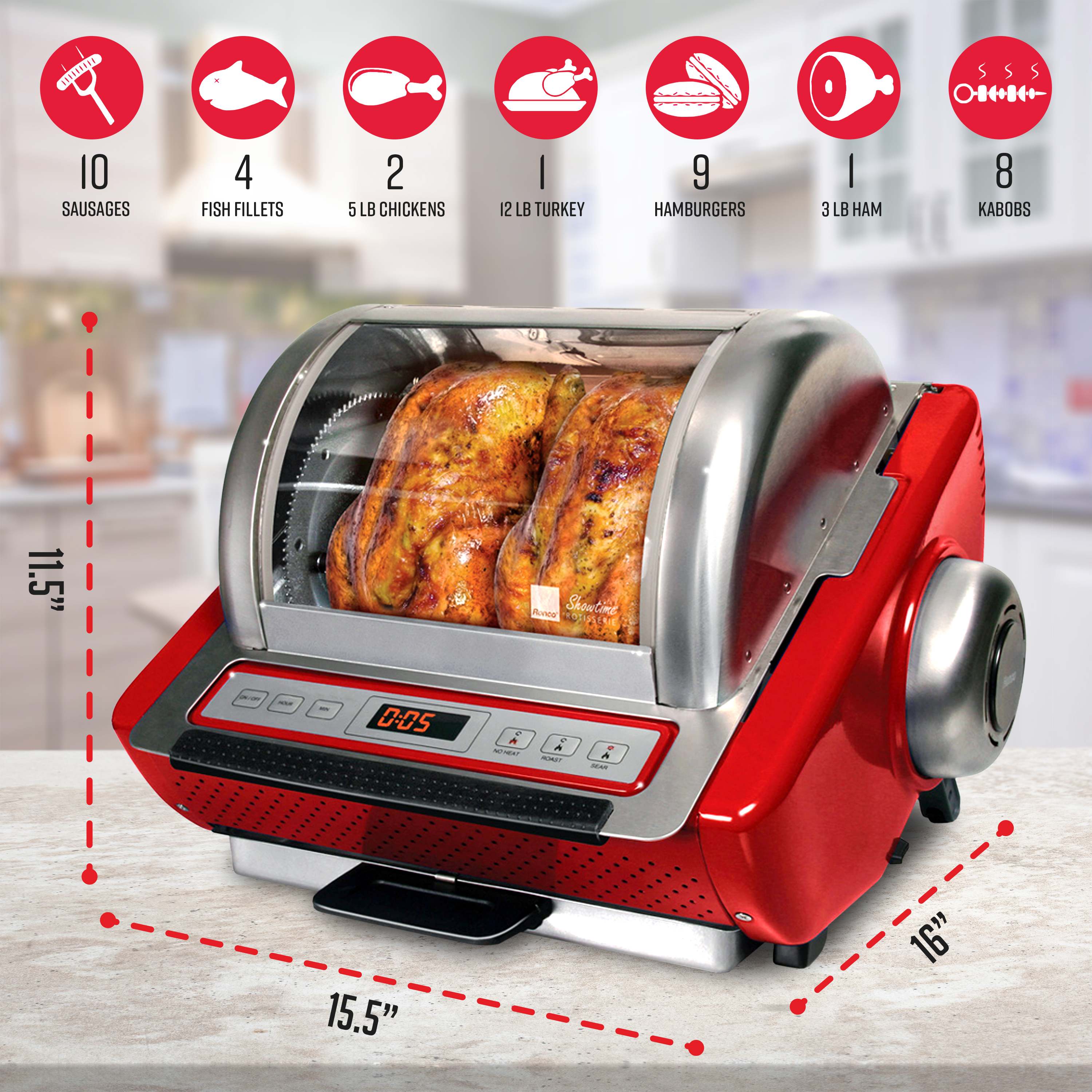 Ronco 108RON5250RED Roaster-Ovens - View #3