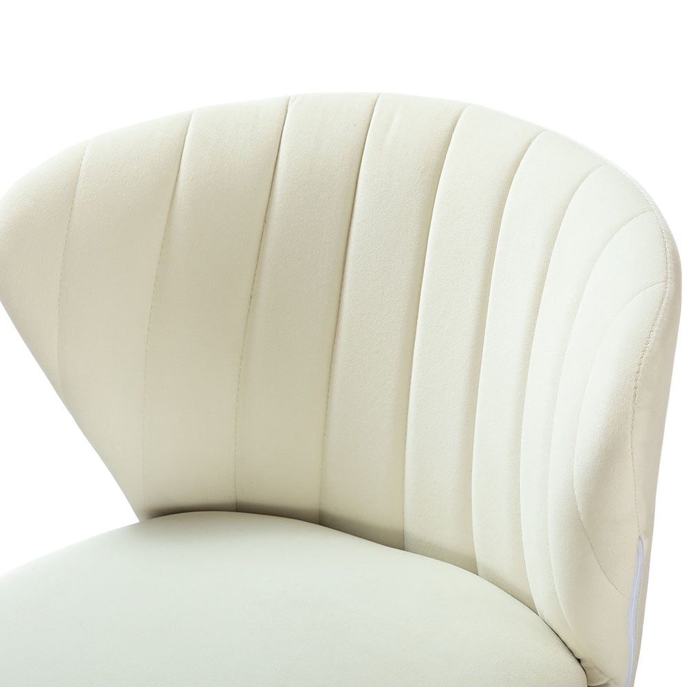 Ivory Adjustable Swivel Task Chair with Gold Metal Base