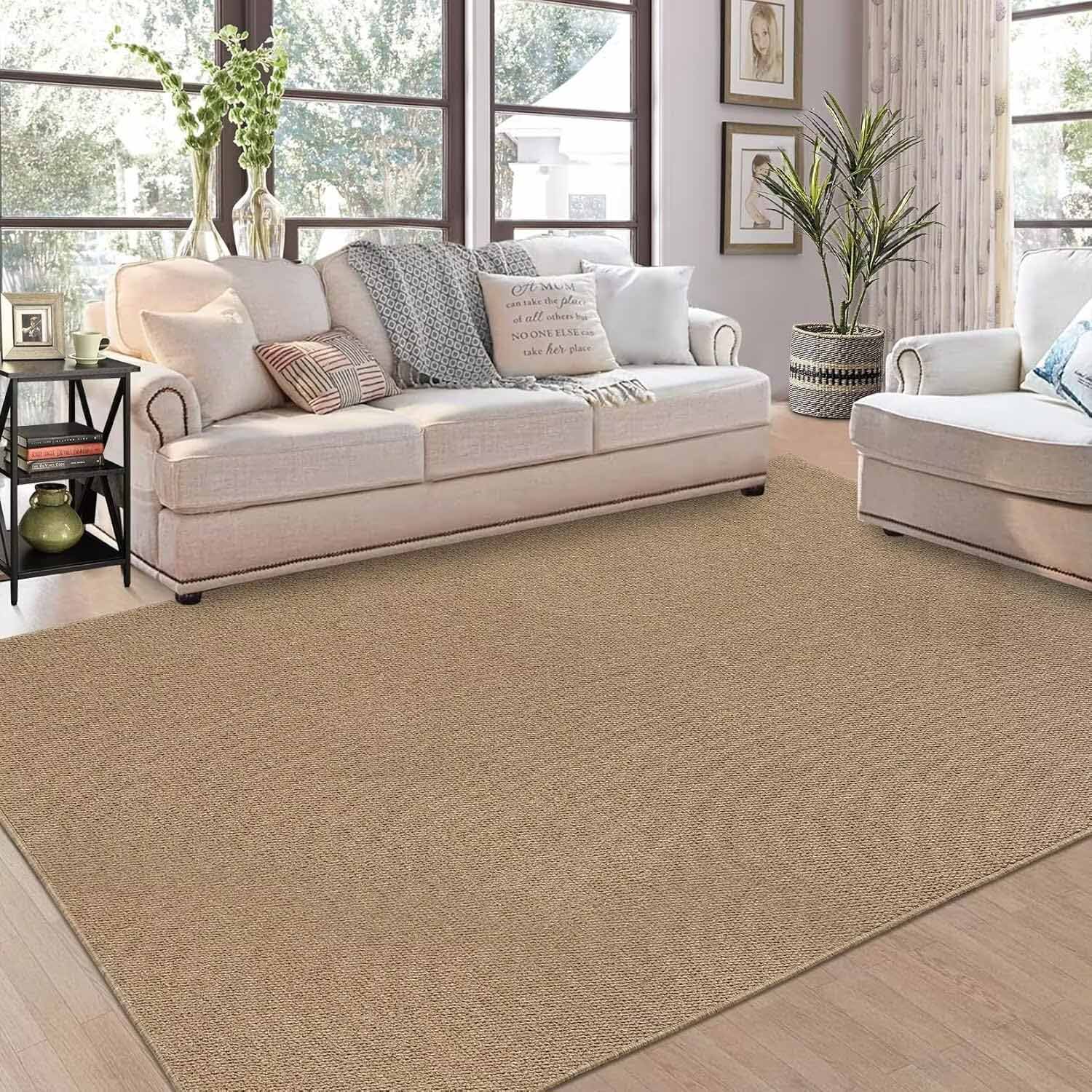 Garvee YXY-LO-PHO-16F702SH 10 x 13 (ft) Loomed Taupe Rectangular Indoor/Outdoor Solid Vintage Machine washable Pet Friendly Area rug