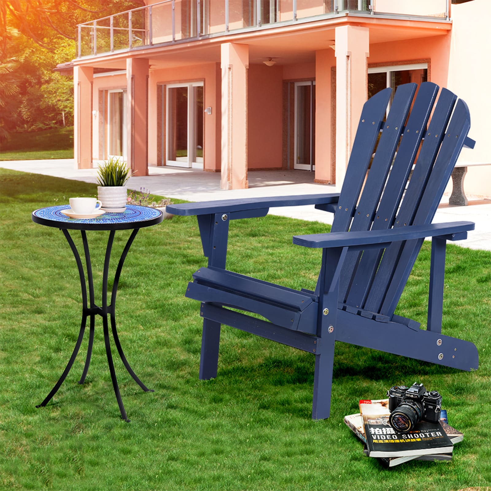 Adirondack Chair Solid Wood Outdoor Patio Furniture for Backyard