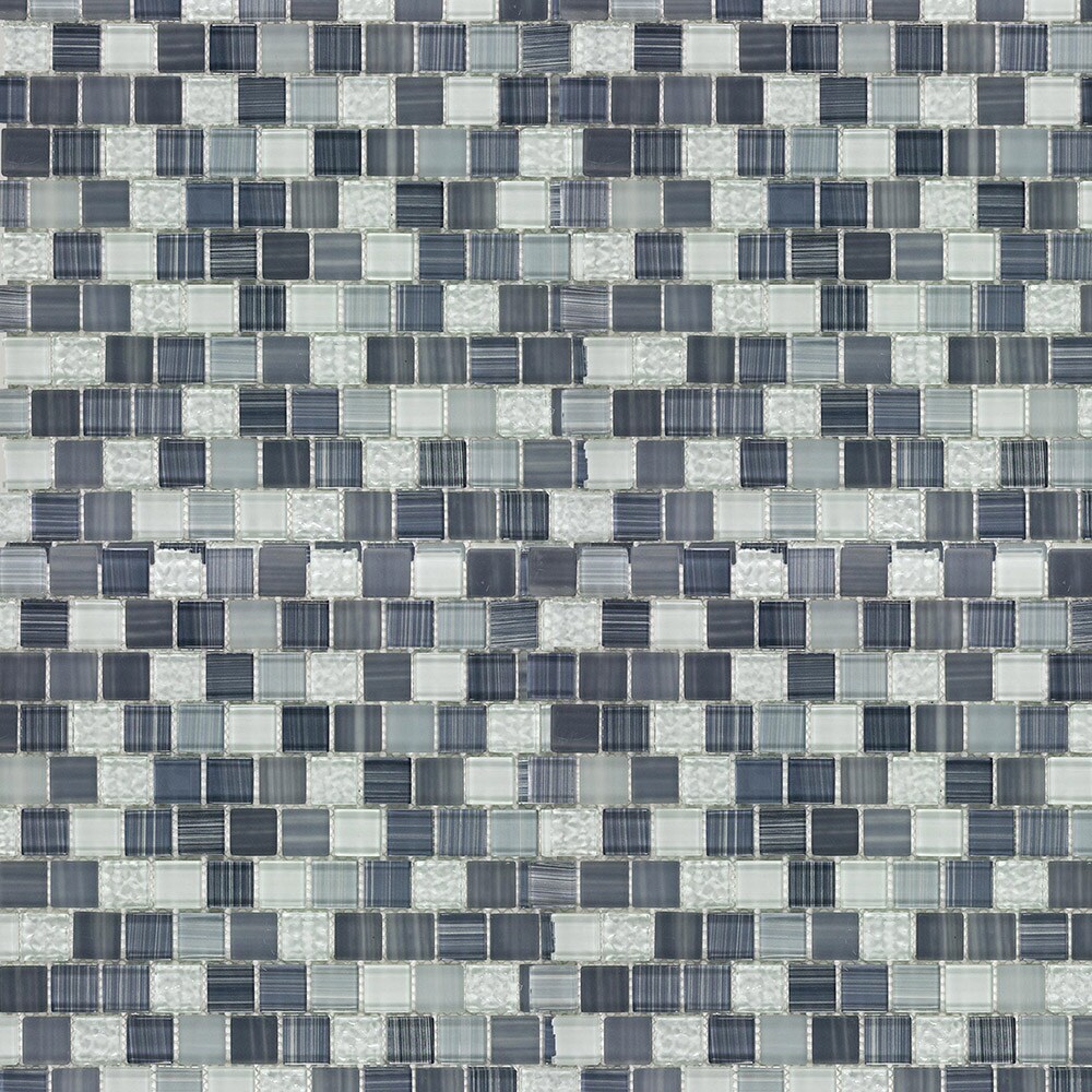 Waves LWWAV23061209 Dolphin Bay 12-in x 12-in Glossy Glass Mosaic Wall Tile (0.92-sq. ft/ Piece)