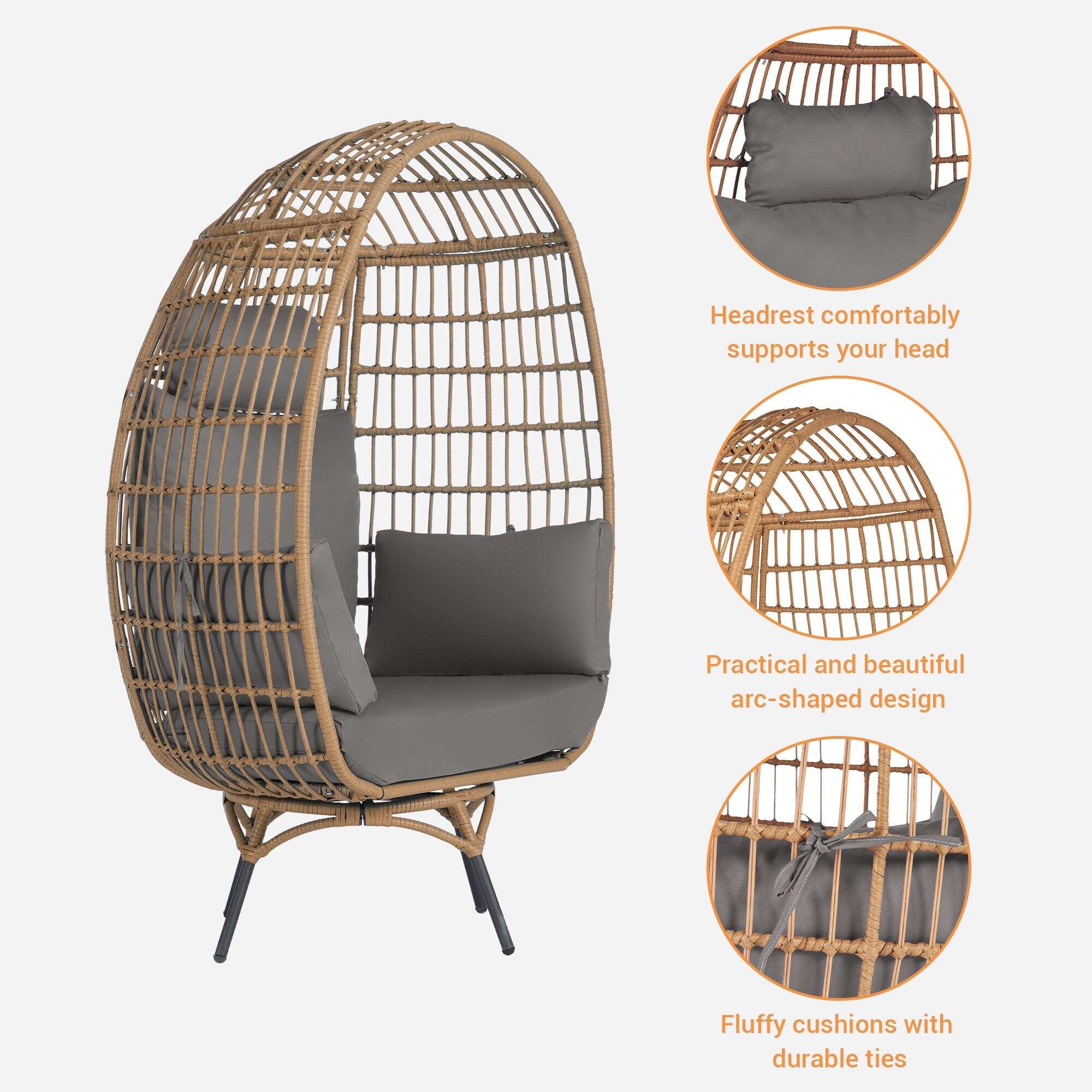 SANSTAR L-RJDC68GY-BB Patio-Chairs - View #4