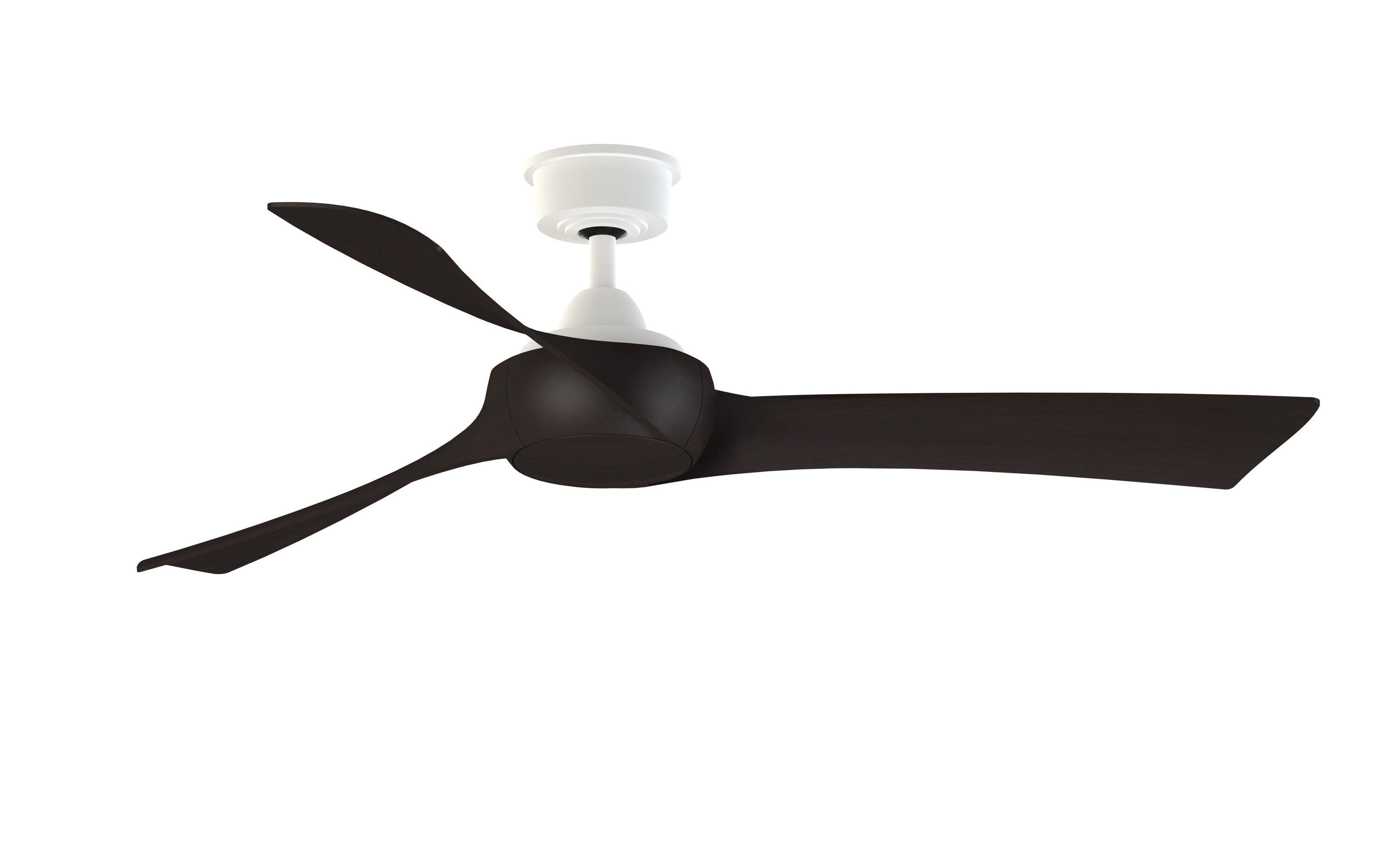 Fanimation Wrap Custom 56-in Matte White with Dark Walnut Blades Indoor/Outdoor Smart Ceiling Fan Light Kit Compatible and Remote (3-Blade) FPD8530MW-56DWA Sansujyuku sansujyuku.com