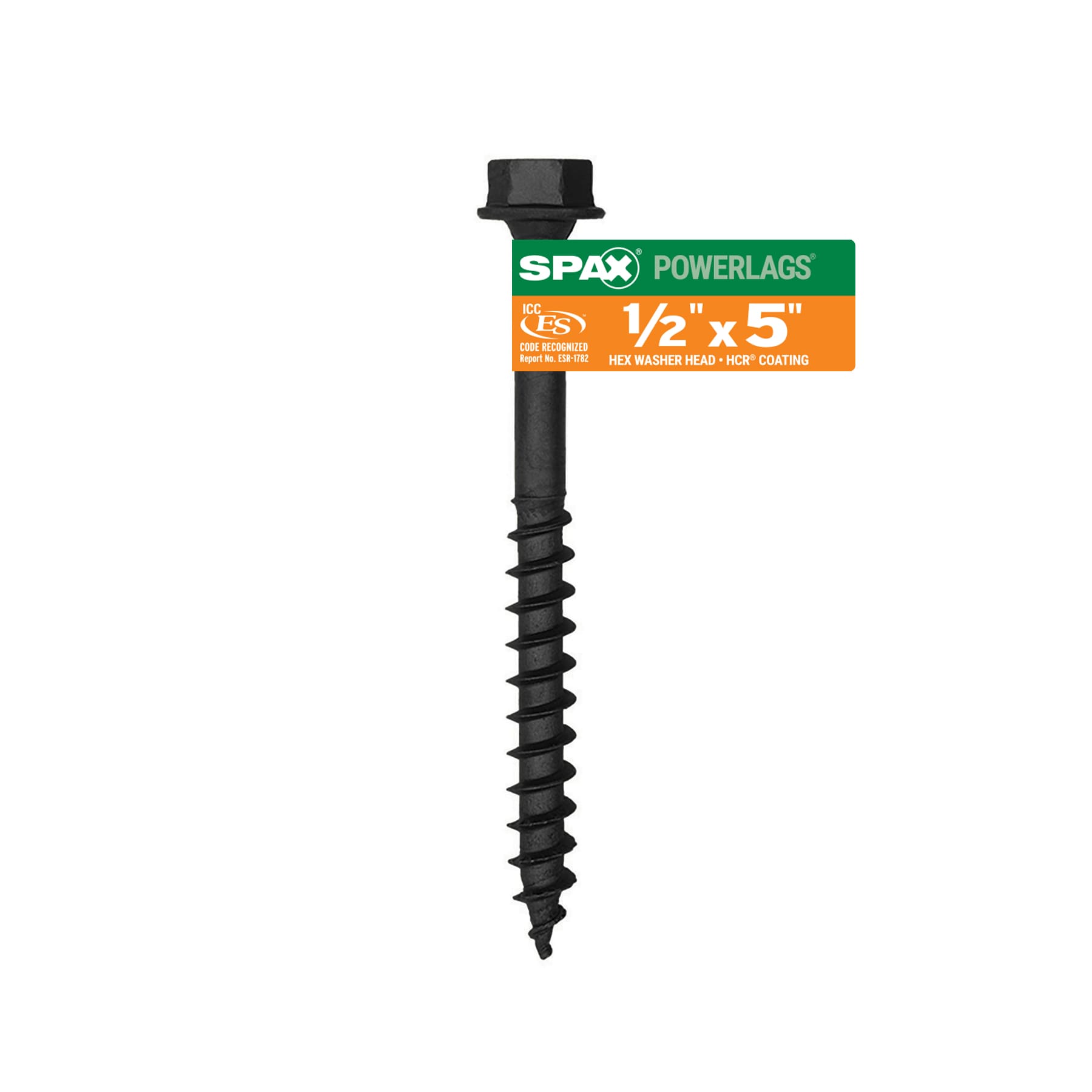 SPAX 4571820121277 1/2-in x 5-in Black Coated Hex -Head Exterior Structural wood screws