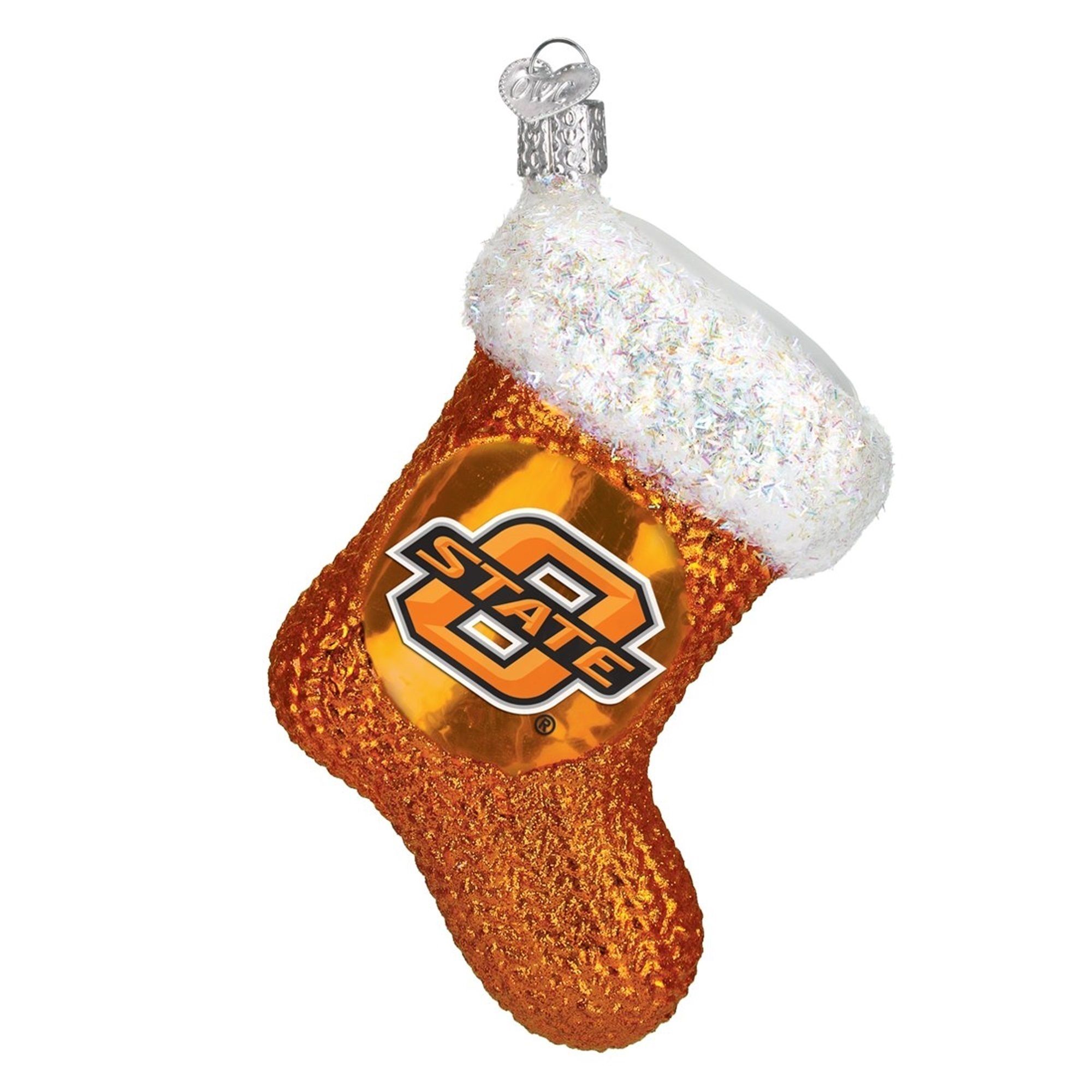 Old World Christmas 729343605085 Blown Glass Ornament for Christmas Tree - Oklahoma State Stocking