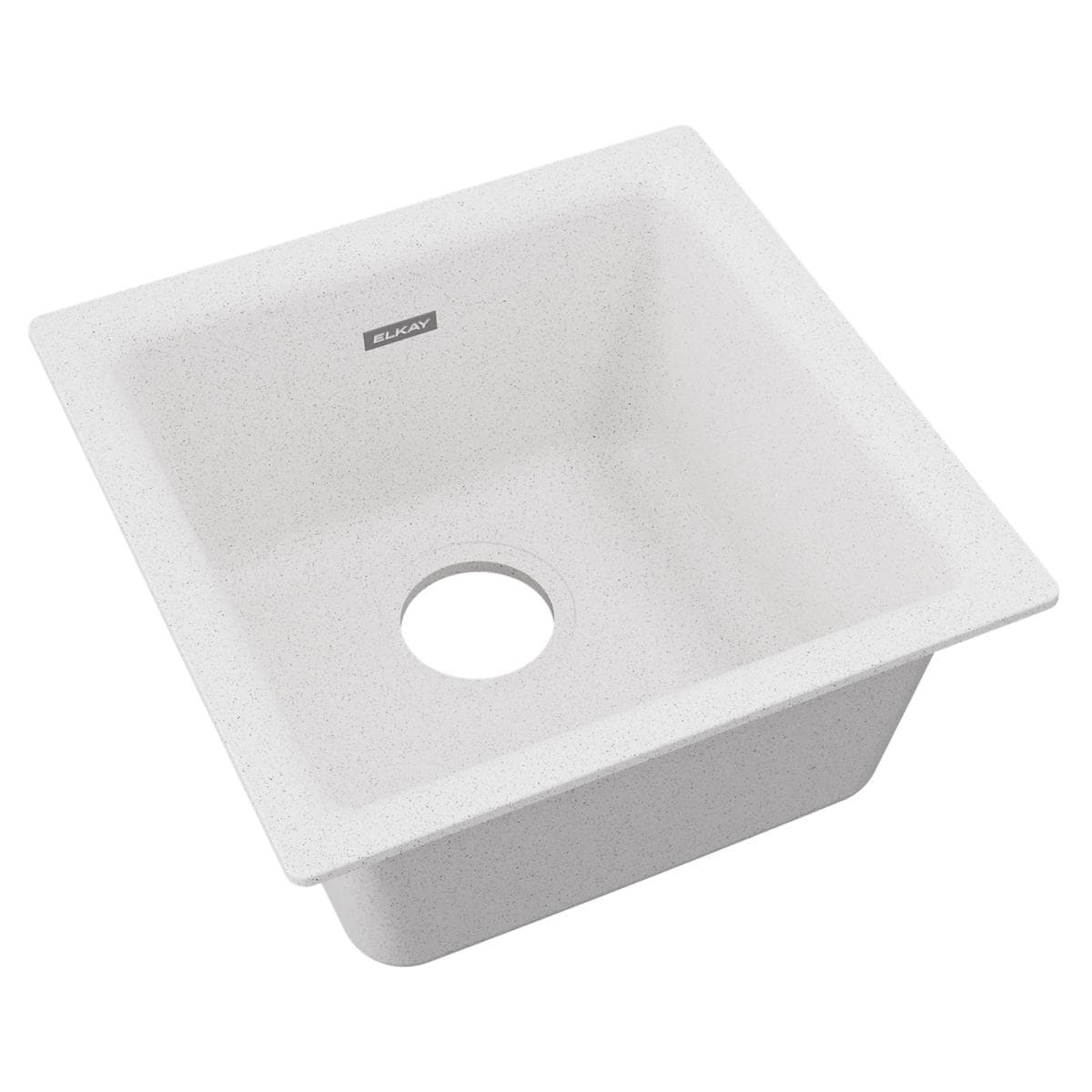 Elkay Drop-In 15.748-in x 15.748-in White Quartz Single Bowl Kitchen Sink