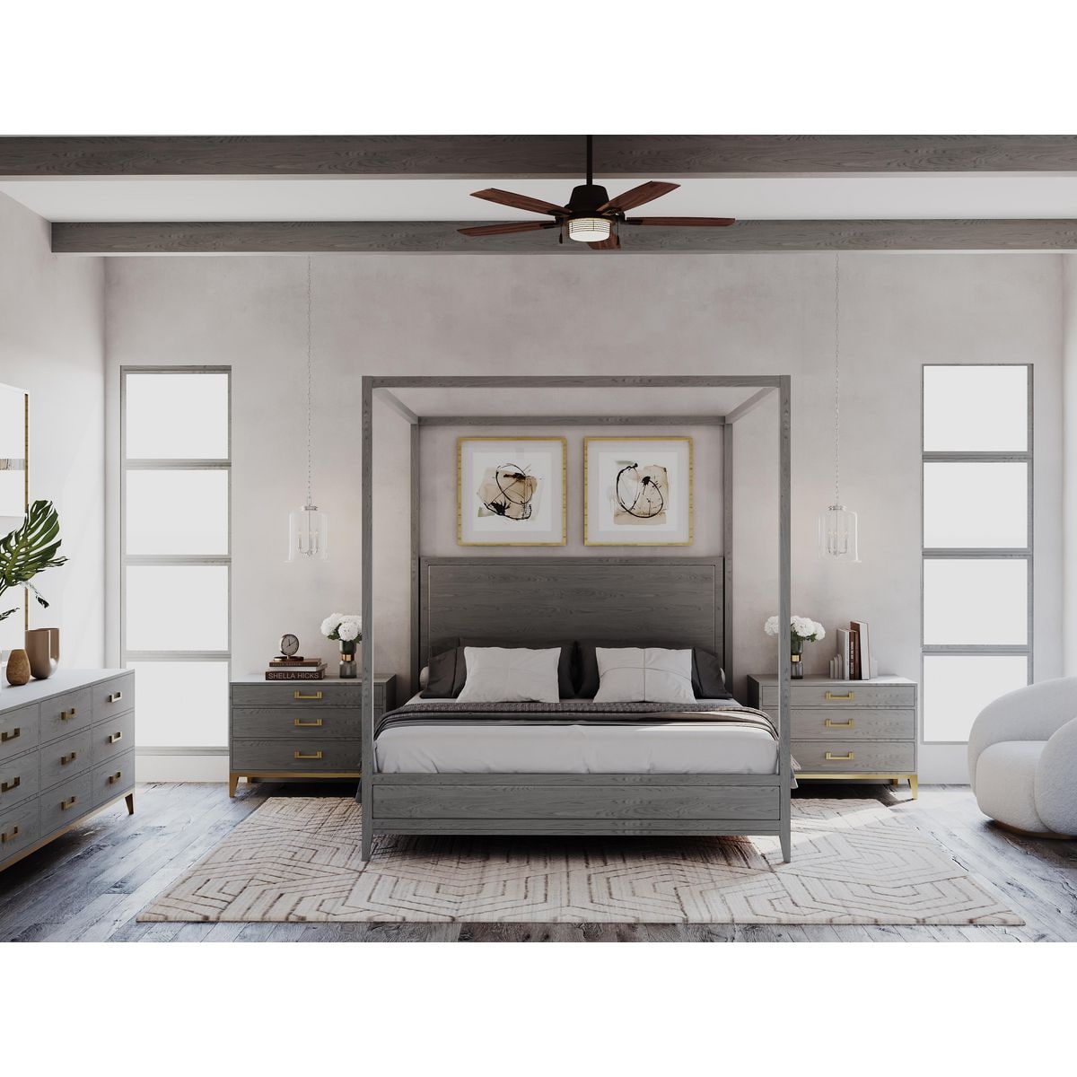 Winslett Brushed Nickel 17" Pendant with Seeded Glass Shade
