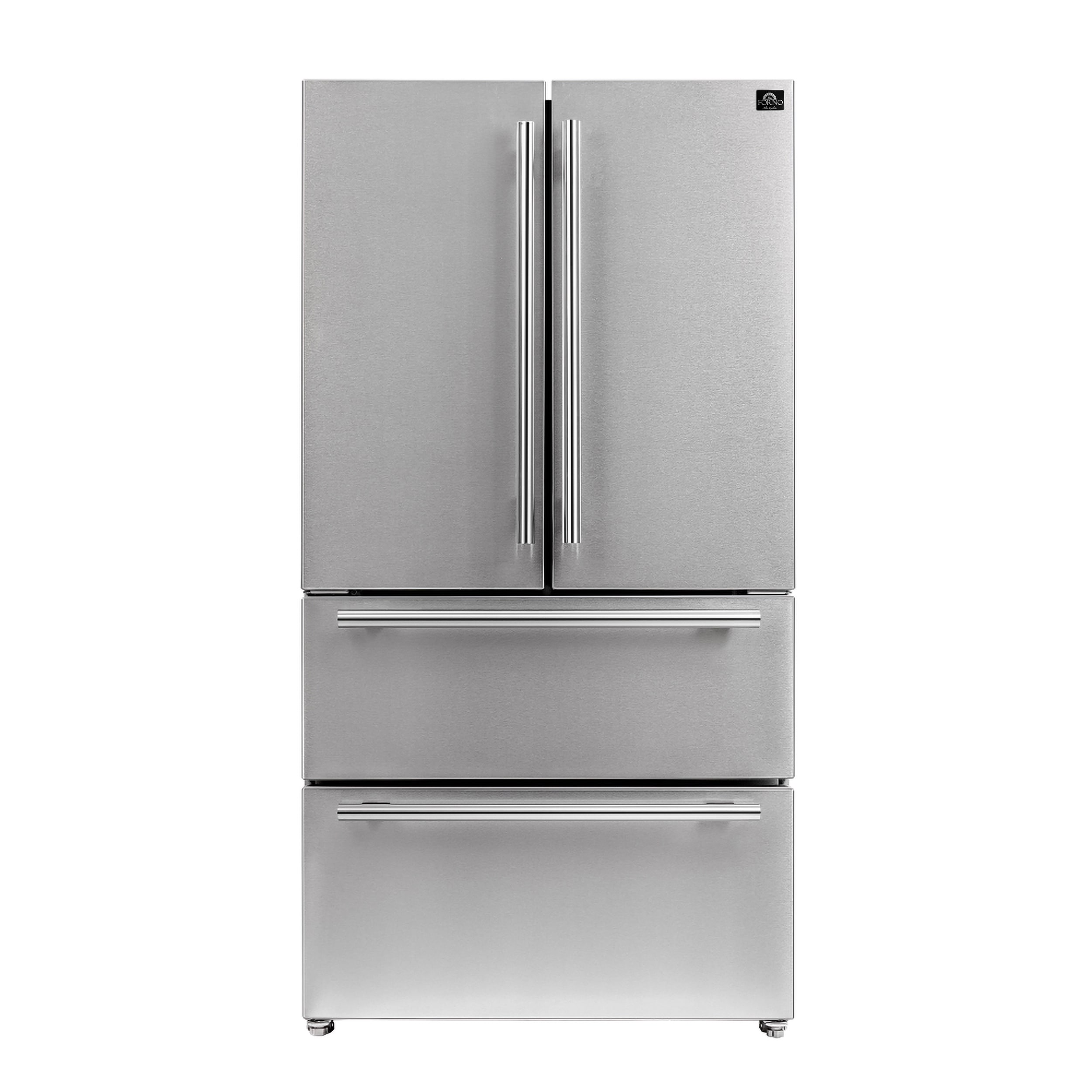 FORNO FFRBI1820-36SB Counter-Depth Moena 19.2-cu ft 4 -Door French Door Refrigerator with Ice Maker with Ice Dispenser ( Stainless steel )