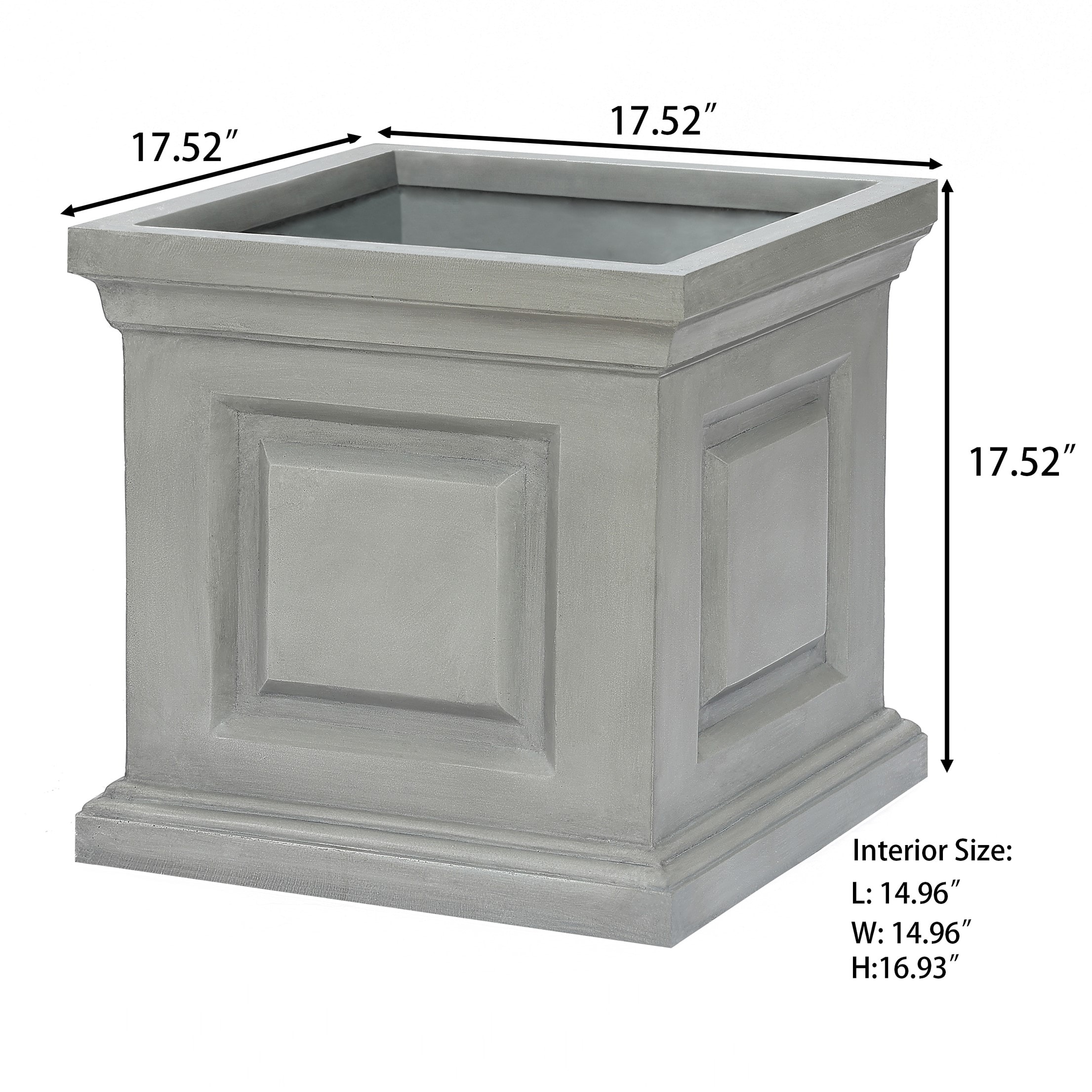 LuxenHome 17.52-in W x 17.52-in H Gray Mixed/Composite Contemporary ...