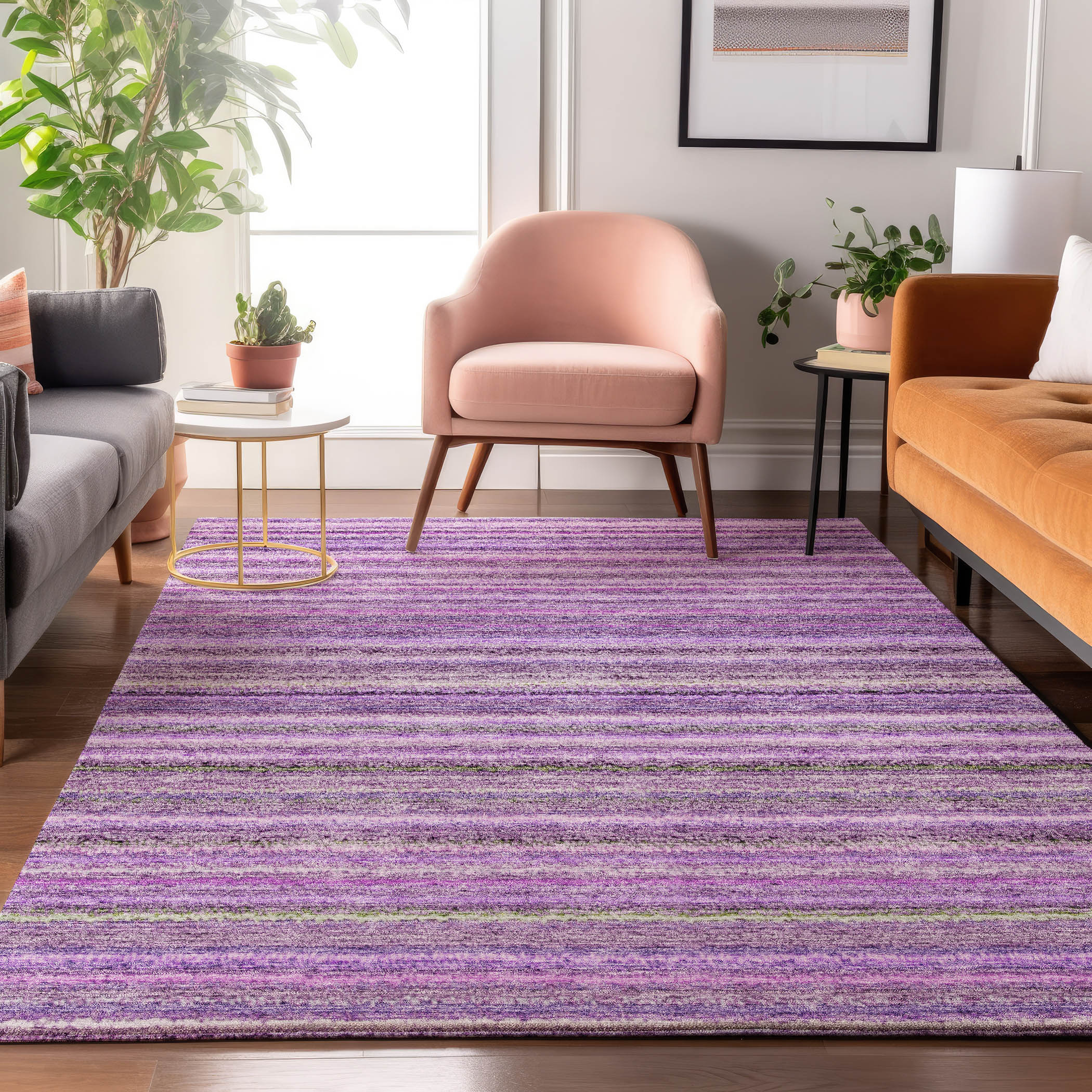 Addison Rugs AMF598PP3X5 Mayfield AMF598PP 3 x 5 (ft) Loomed Polyester Purple Rectangular Indoor Geometric Machine washable Area rug