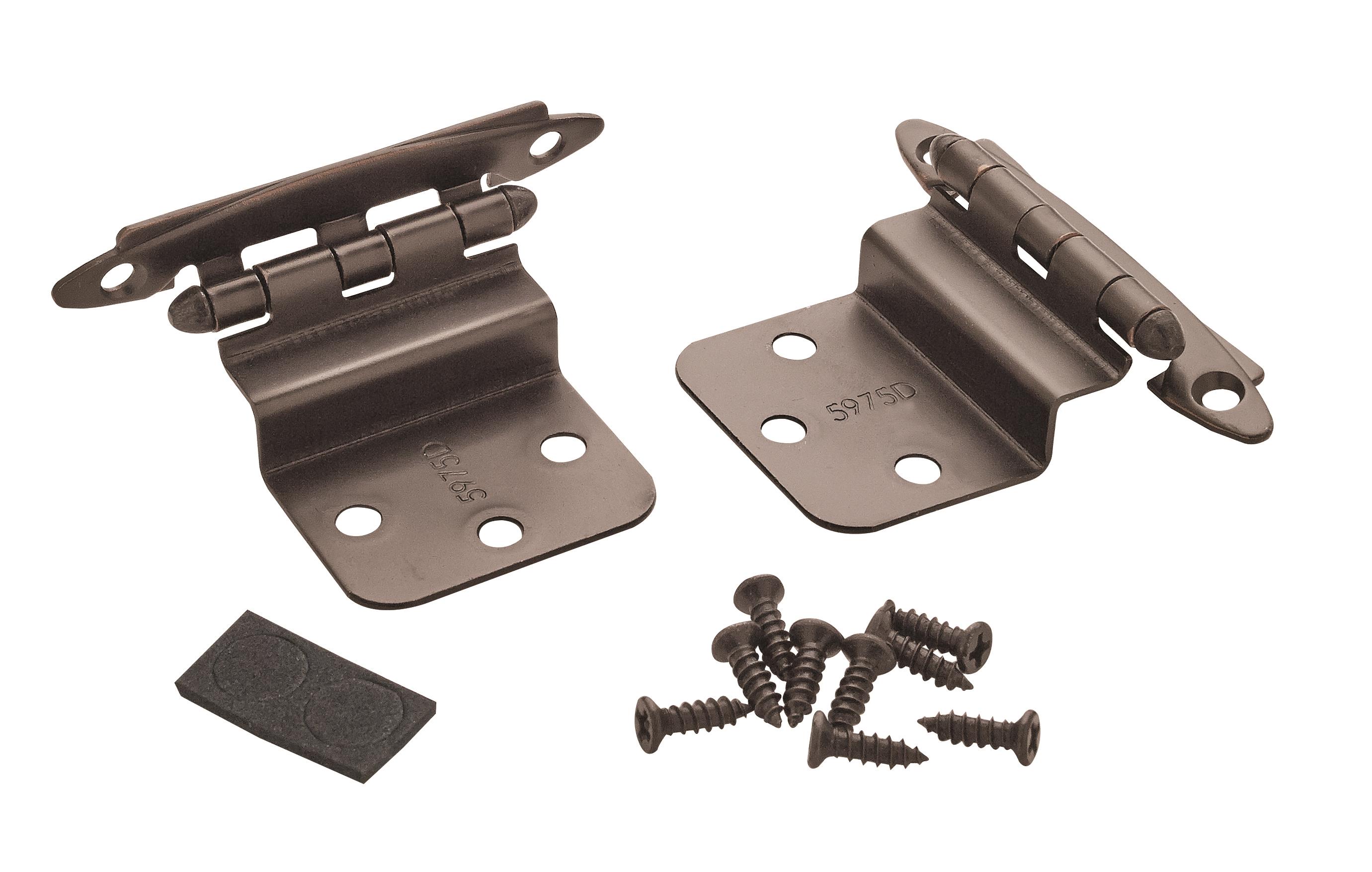 Amerock BPR3417ORB 110.0-Degree 3/8-in Overlay 3/8-in Inset Flush Surface Oil-Rubbed Bronze Cabinet Hinge , 1 Pairs ( 2 -Pieces)