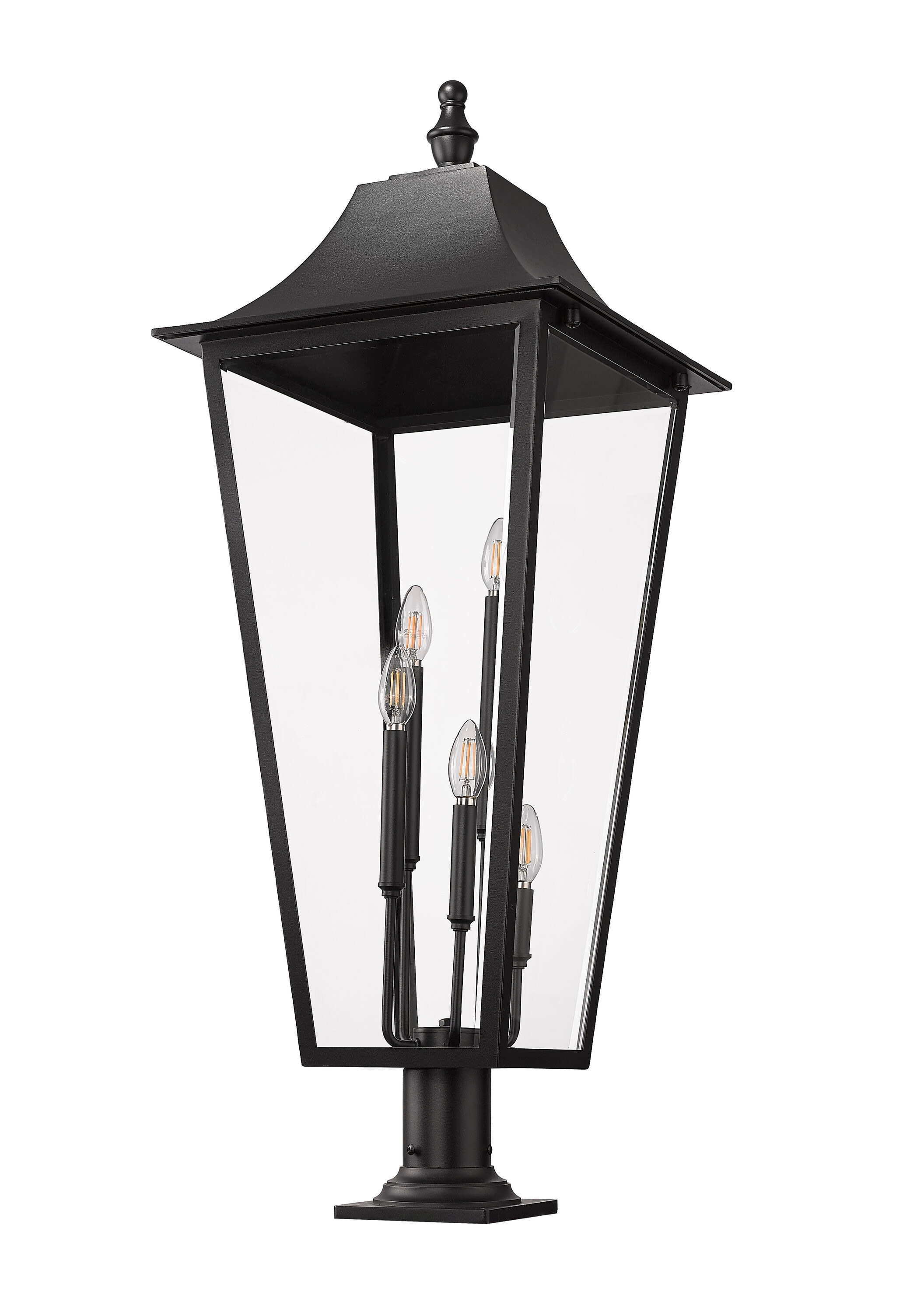 Black Stainless Steel 5-Light Outdoor Pier Lantern