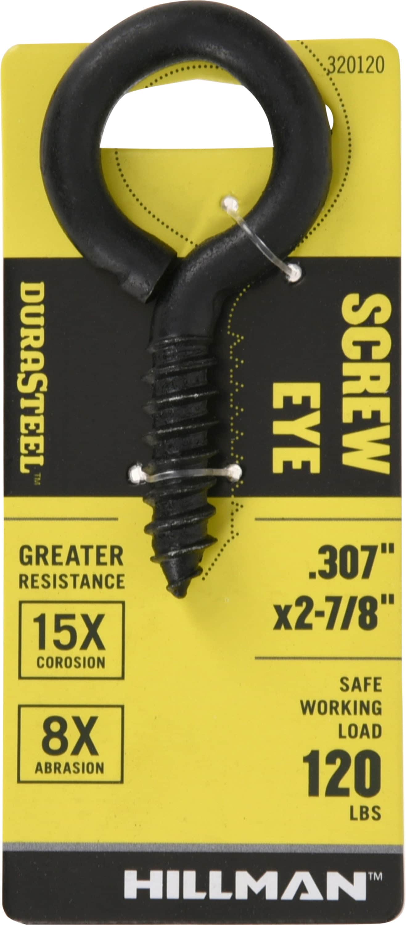 DuraSteel 0.125-in Black Steel Screw Eye Hook in the Hooks
