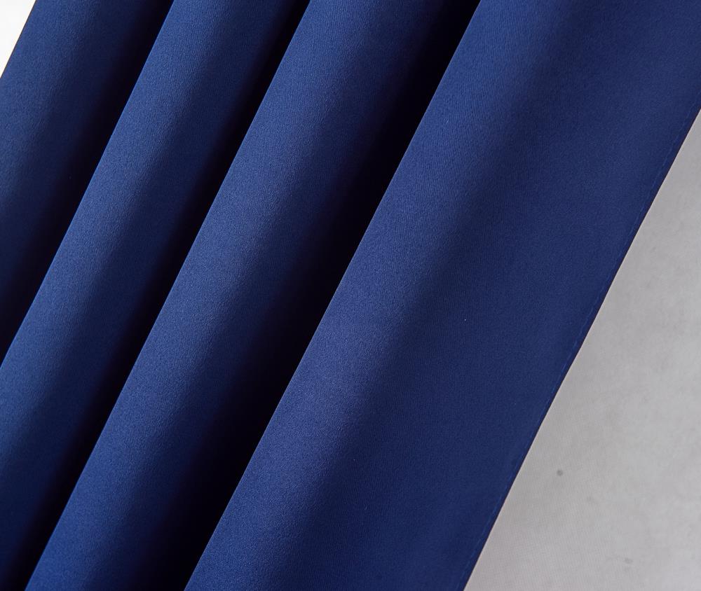 Olivia Gray 90-in Navy Blue Blackout Rod Pocket Single Curtain 