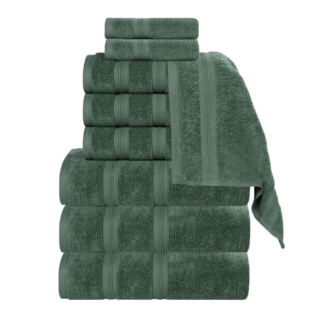 Slickblue 9-Piece Cotton Quick Dry Zero Twist Bath Towel Set with Hand Towels and Washcloths Multiple Color Options