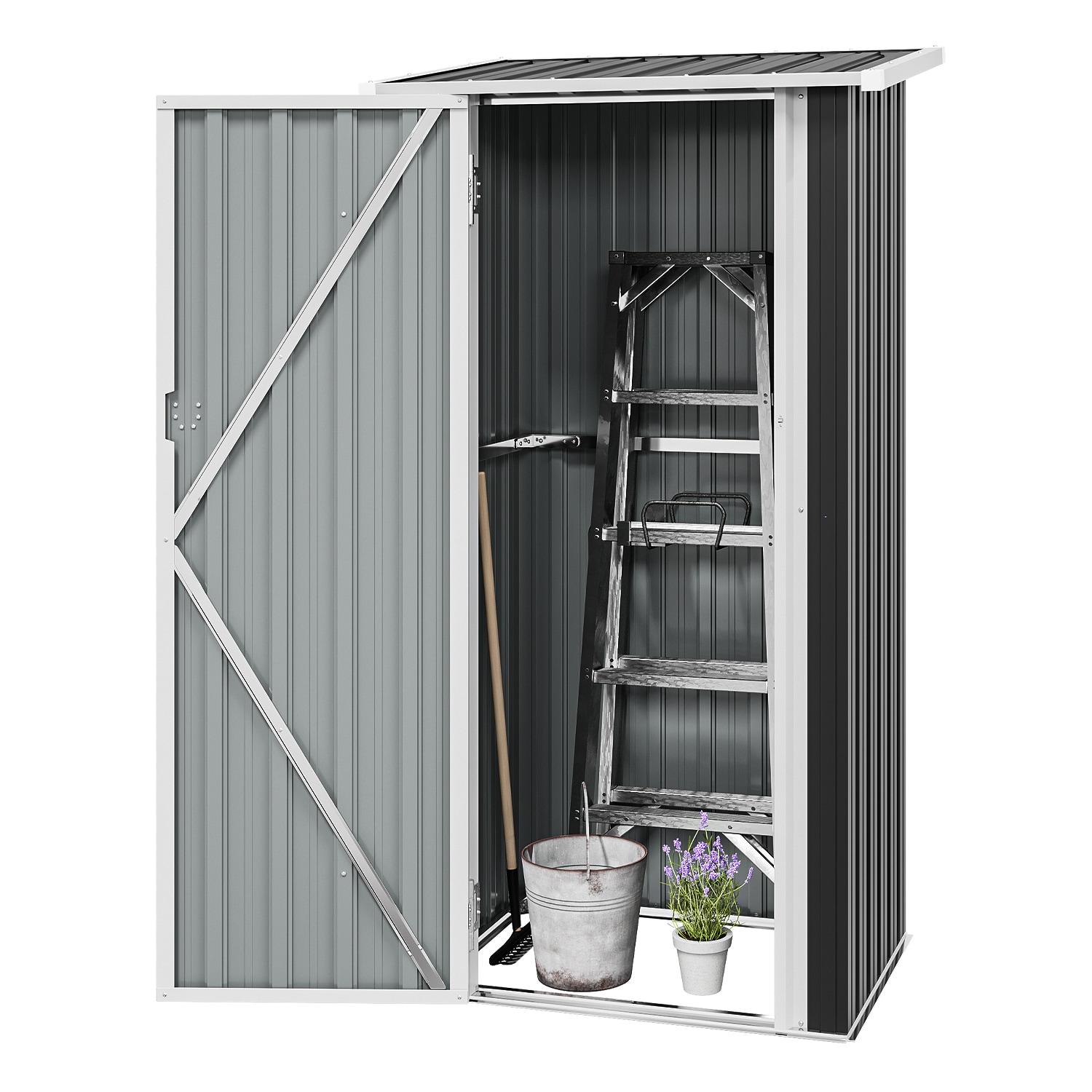 AOXUN AX-30547B 3-ft x 2-ft Economy Series Galvanized steel Storage Shed