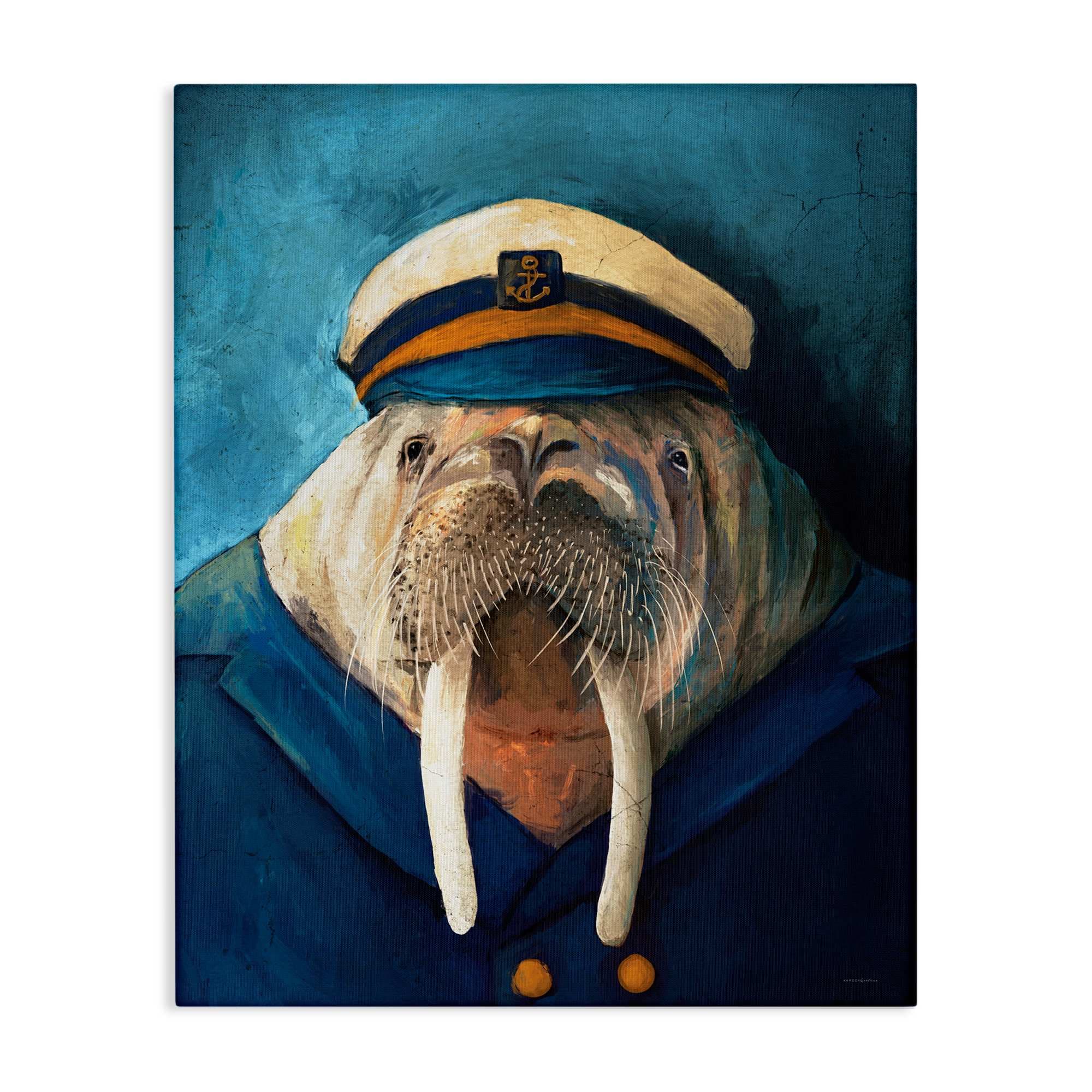 Stupell Industries -  Sailor Captain Walrus Canvas Wall Art By Kamdon Kreations 16 x 20
