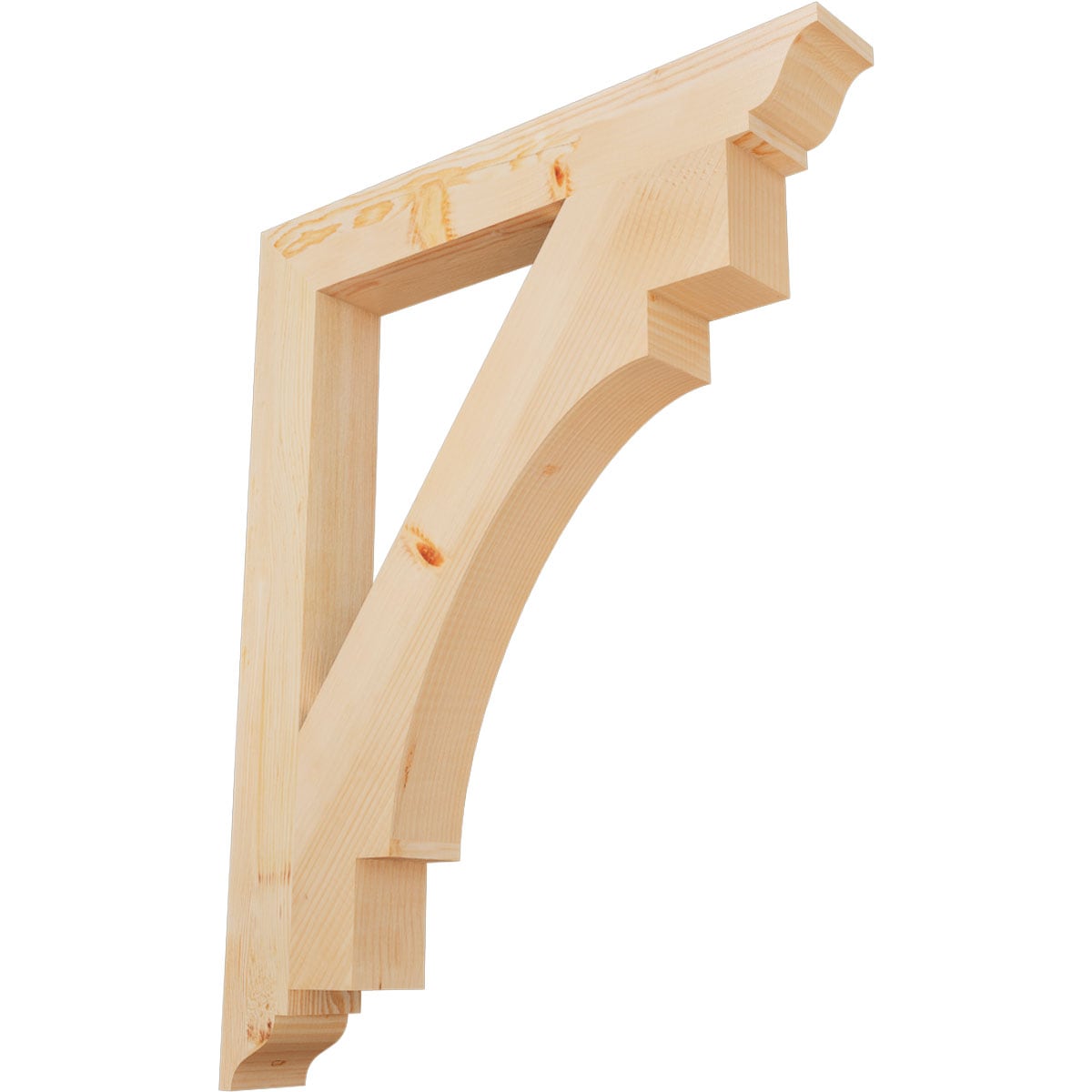Ekena Millwork BKT04X30X38MRC01SDF Merced traditional smooth 3-1/2-in x 30-in x 38-in Douglas fir Brown Wood Standard bracket