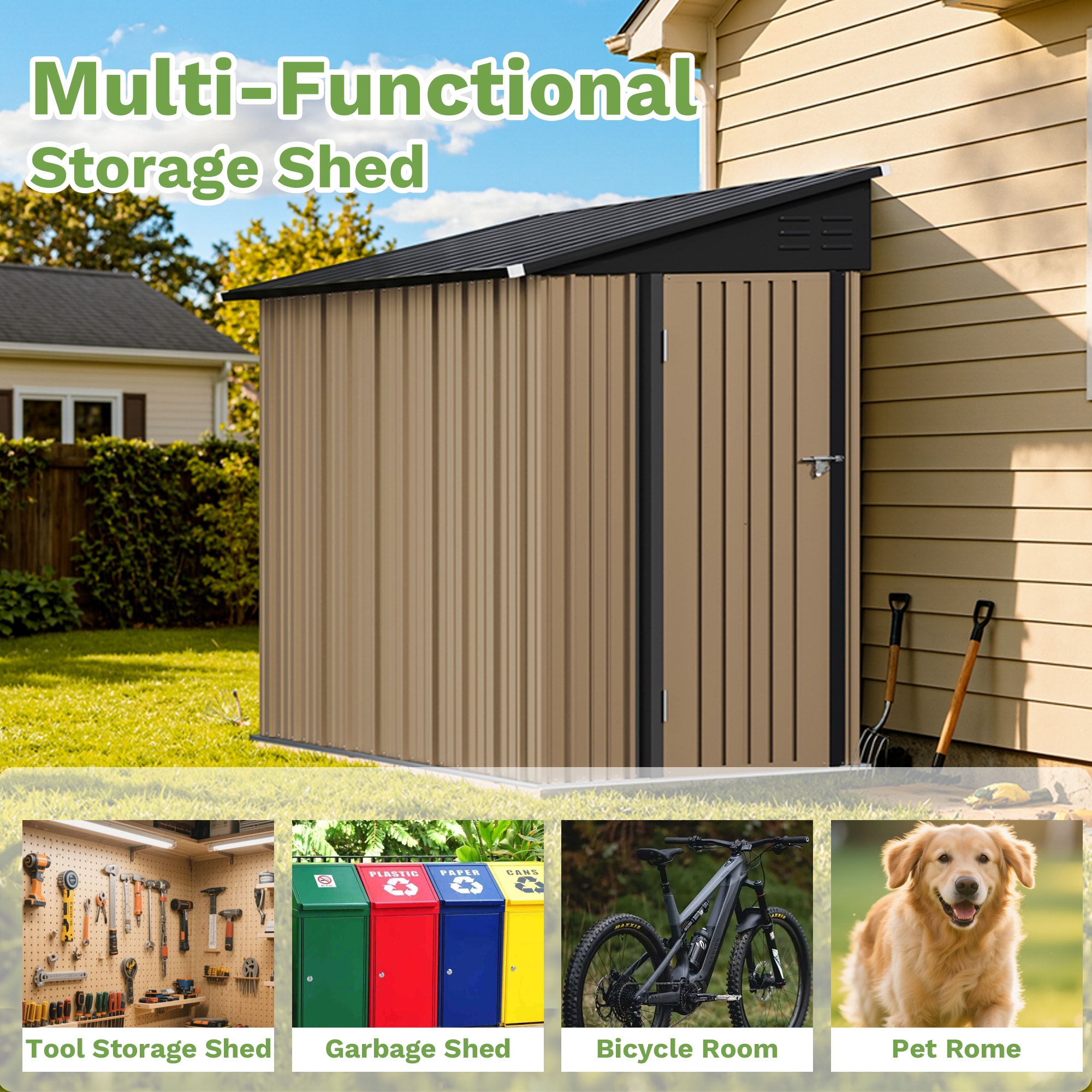 Patiowell LS-1024-BN Metal-Storage-Buildings-Sheds - View #4