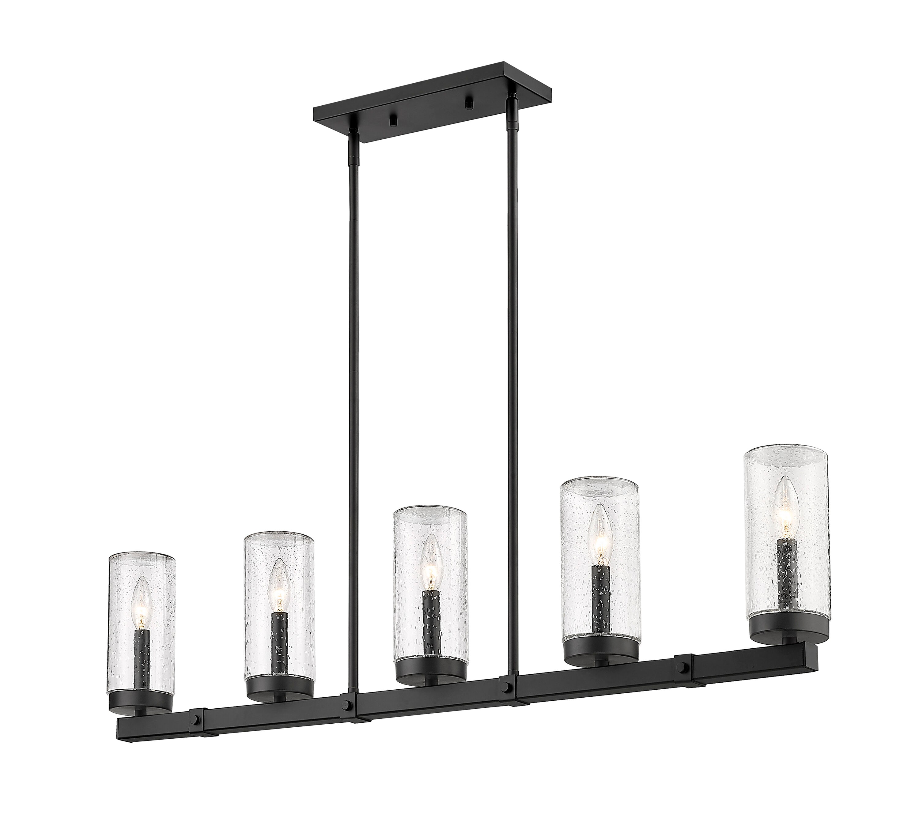 Z-Lite 589-5L-BK Marlow 5 -Light Black Transitional For Use in Dining Rooms, Kitchens, Chandelier