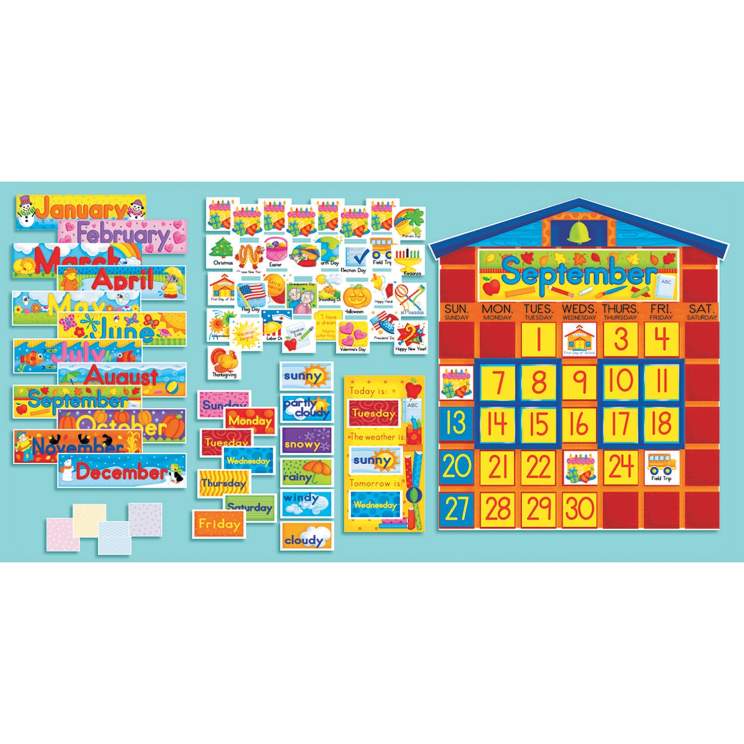 Scholastic Inc All In One Schoolhouse Calendar Bulletin Board Set 2