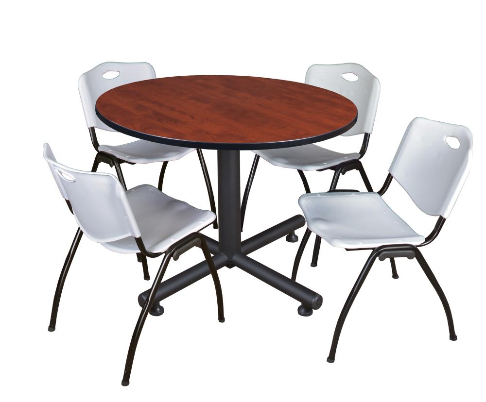 Regency TKB48RNDCH47GY Breakroom Red 4-Person Training Table (48-in W x 29-in H)