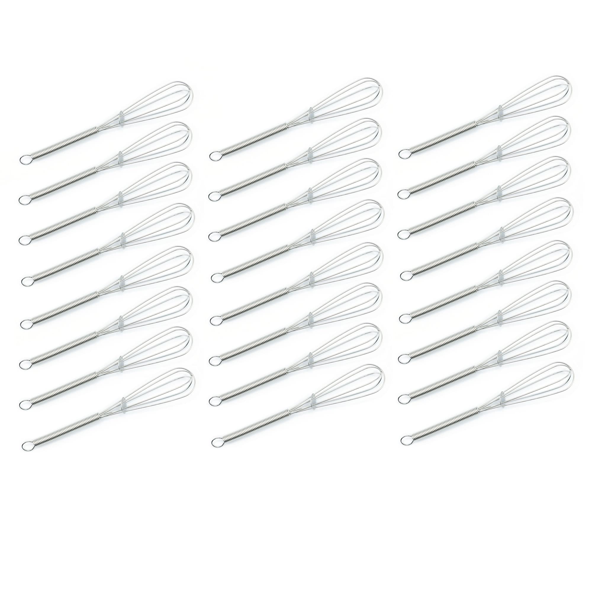 Aoibox  24 Piece 5 Inch Mini Stainless Steel Whisk Set for Mixing Hot Chocolate Protein Shakes Sauces and Eggs