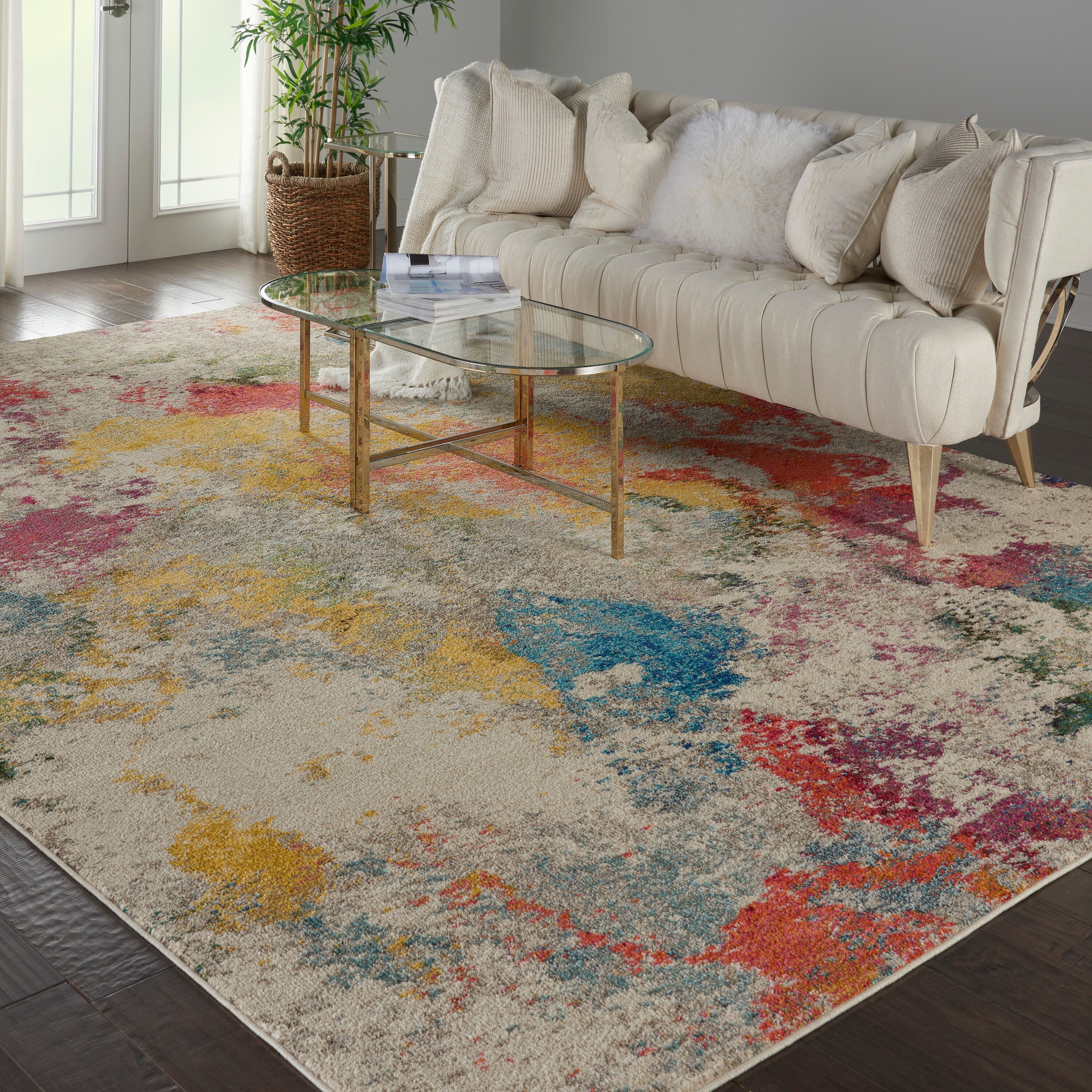 Nourison Celestial 10 X 14 (ft) Ivorycolor Indoor Abstract Area Rug in ...