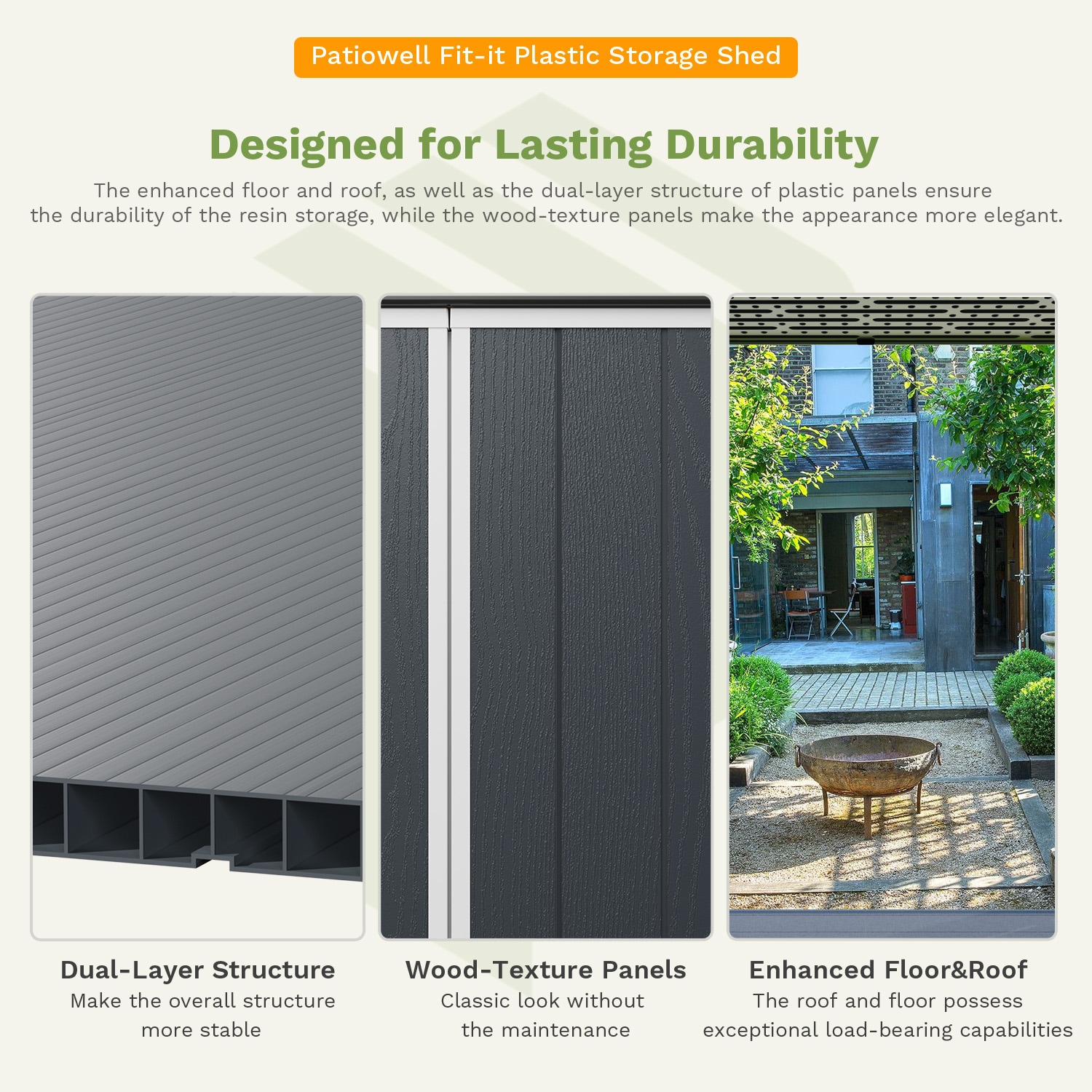Patiowell WES-0590-DGY Vinyl-Resin-Storage-Buildings - View #7