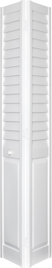  7401880100 Plantation 18-in x 80-in White 2-panel square Smooth Hollow core Prefinished PVC Closet Bifold Door ( Hardware Included )
