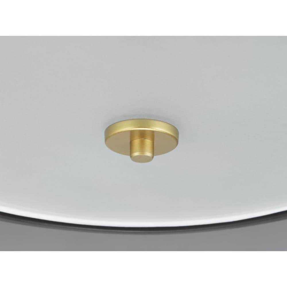 Landree Matte Black 3-Light Flush Mount with White Silk Shade