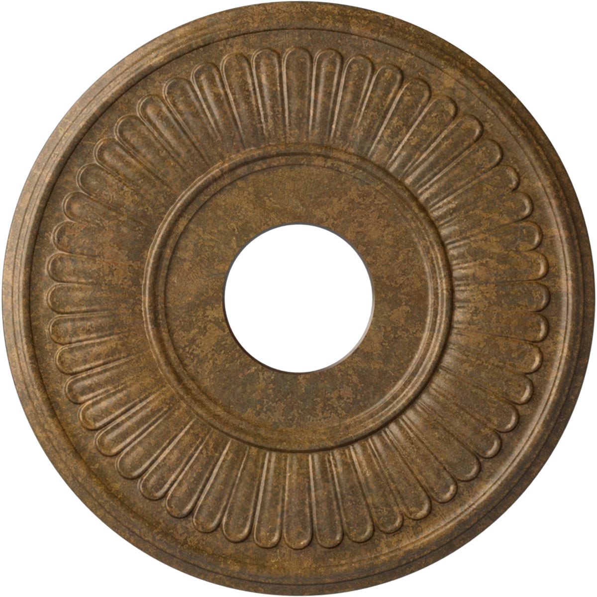 Ekena Millwork CM15BERZS Berkshire 15.75-in W x 15.75-in L Painted Rubbed Bronze Polyurethane Whole Ceiling Medallion