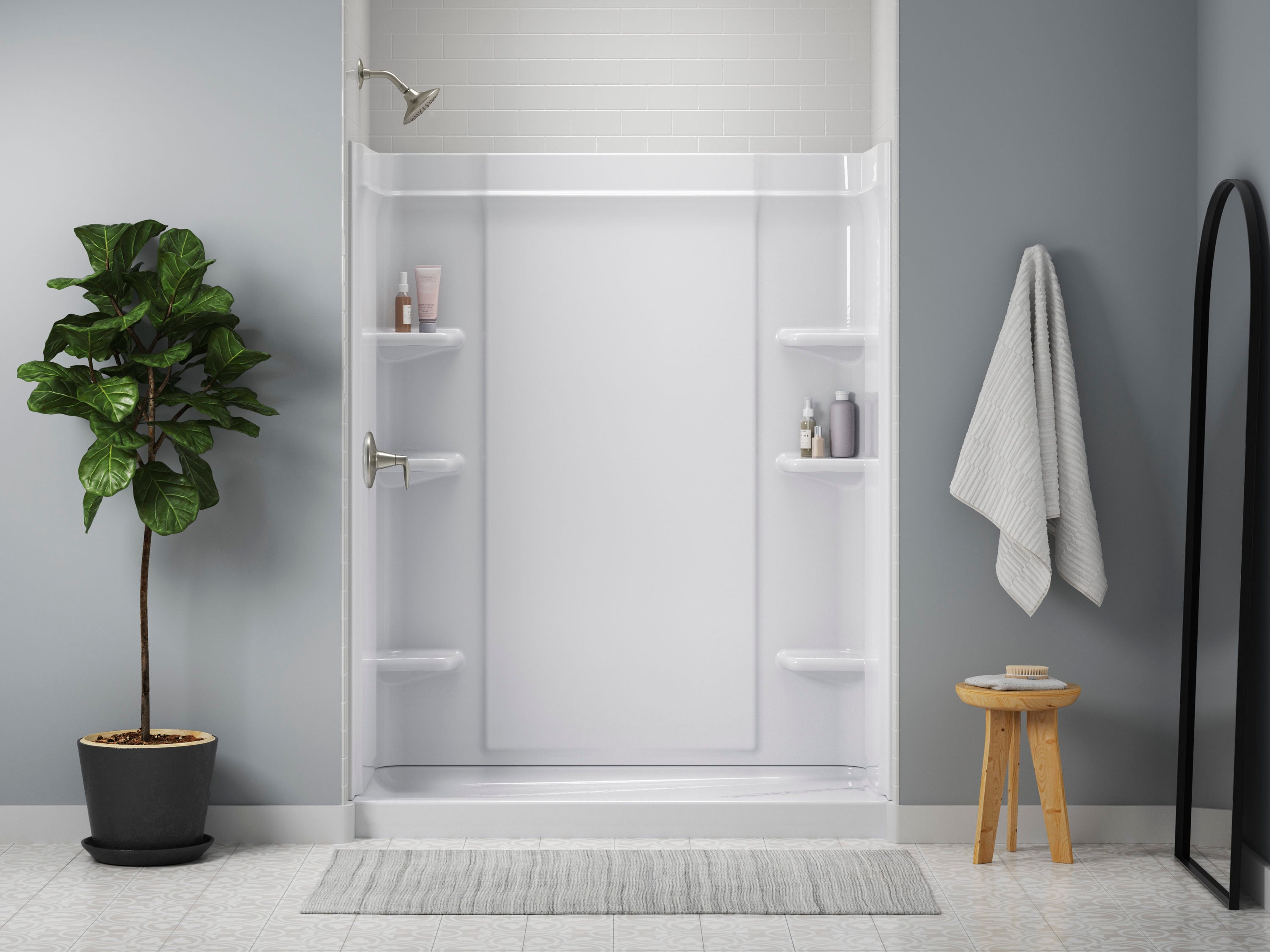 Sterling  Medley 60X30 End Drain Bathtub and shower combination  Kit (Left drain)
