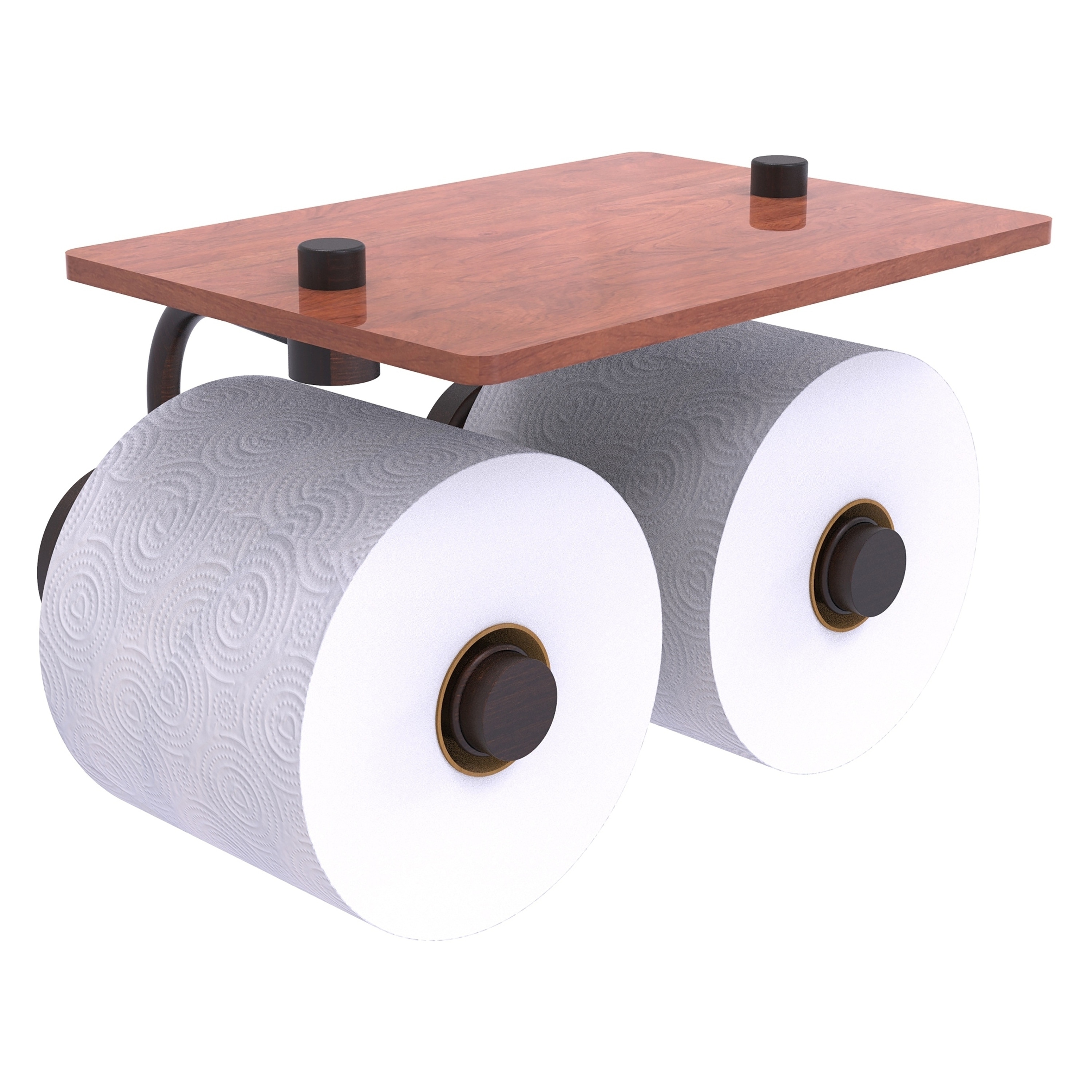 Allied Brass WP-24-2S-IRW-VB Waverly Place Venetian Bronze Wall mount Double post Toilet Paper Holder 2 -Rolls with Storage