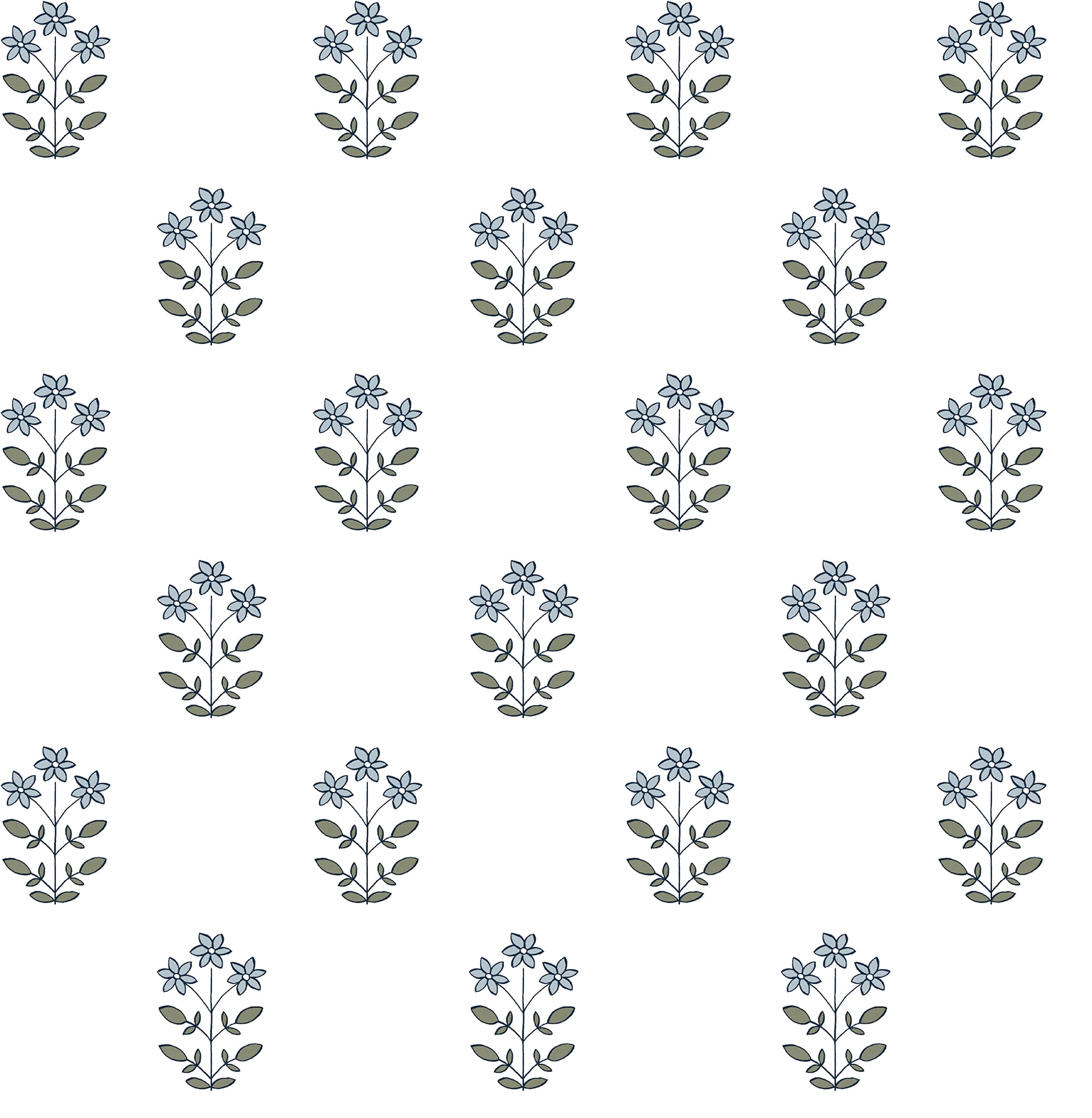A-Street Prints AST4358 Erin Gates 56.4-Sq. Feet Blue Non-woven Floral Unpasted Wallpaper