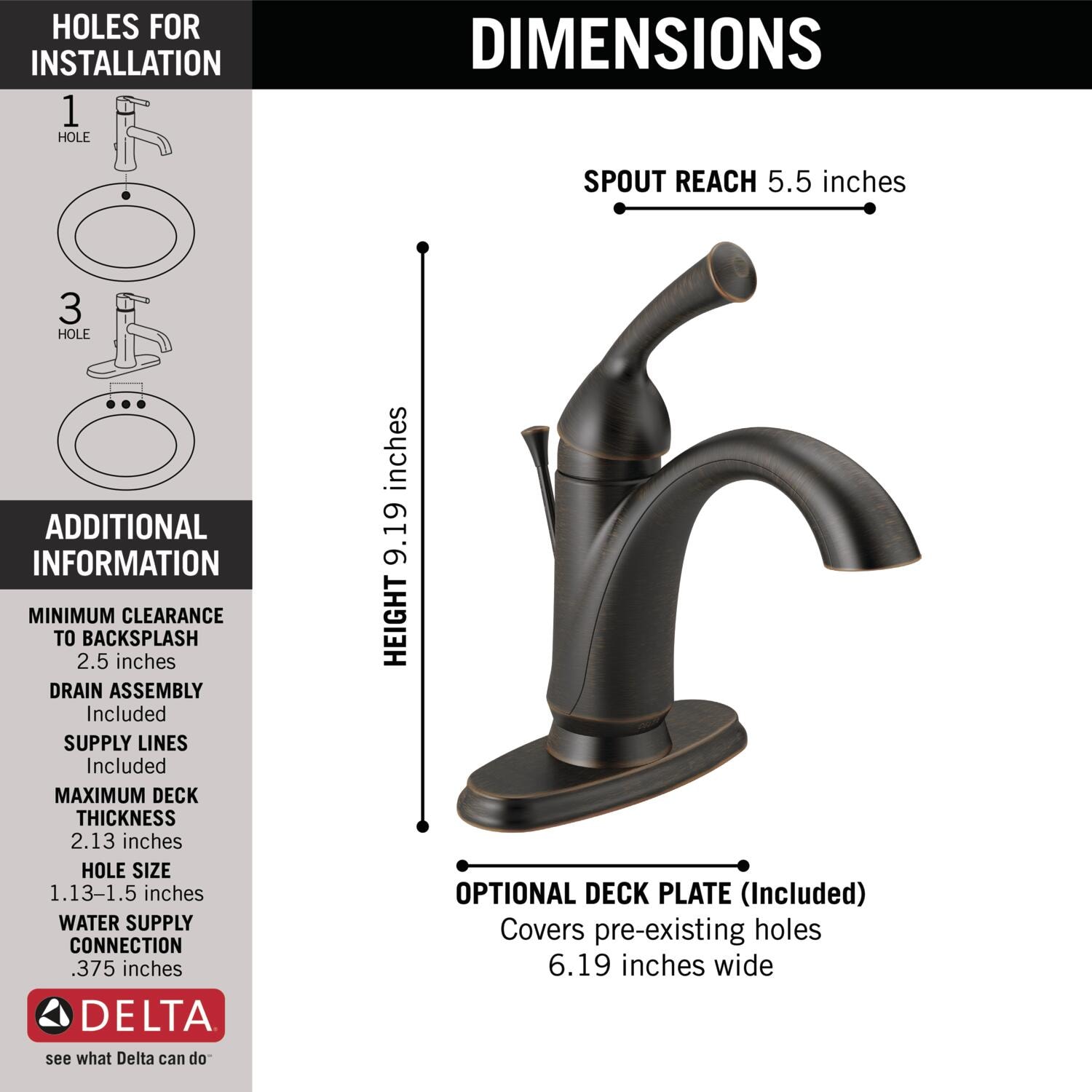 Haywood 9'' Modern Single Hole Stainless Steel Bathroom Faucet