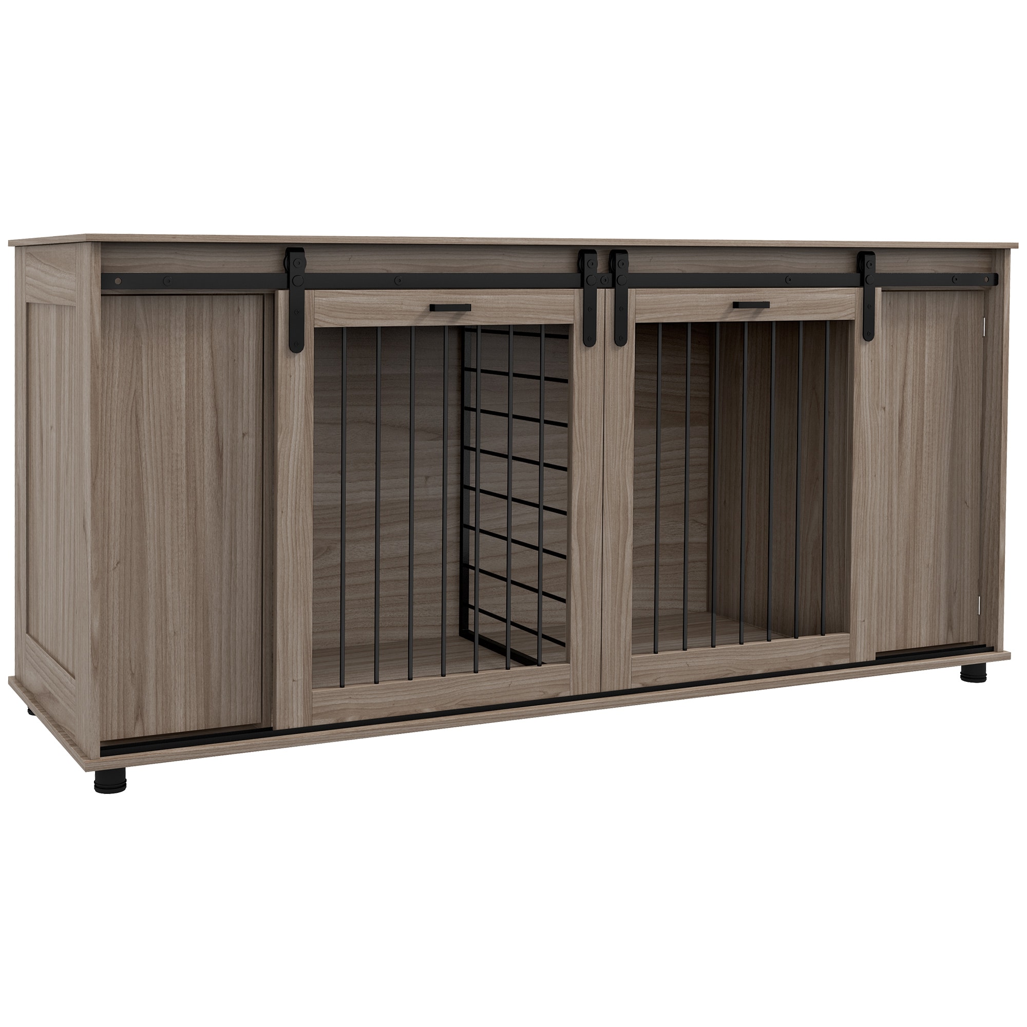 Tinyhomie Modern Dog Kennel Furniture Removable Divider Storage Multiple Dogs