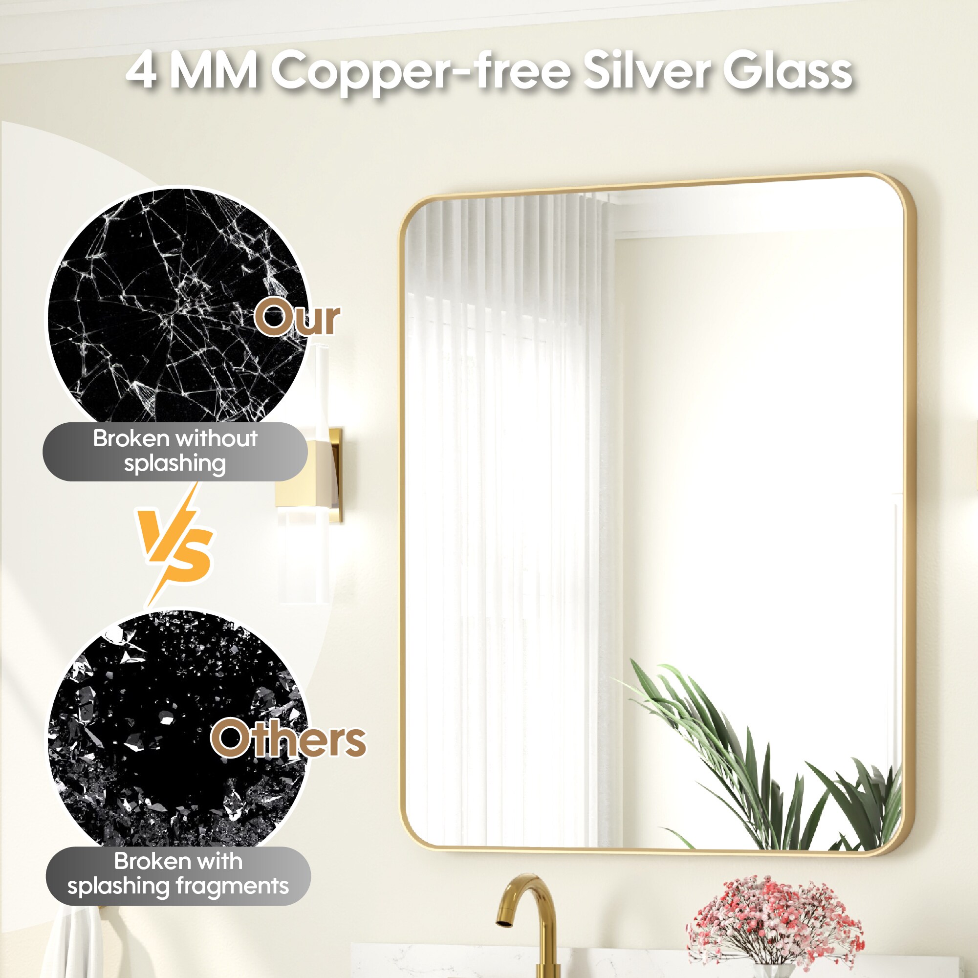 WELLFOR F1MR3036BG Framed-Bath-Mirrors - View #5