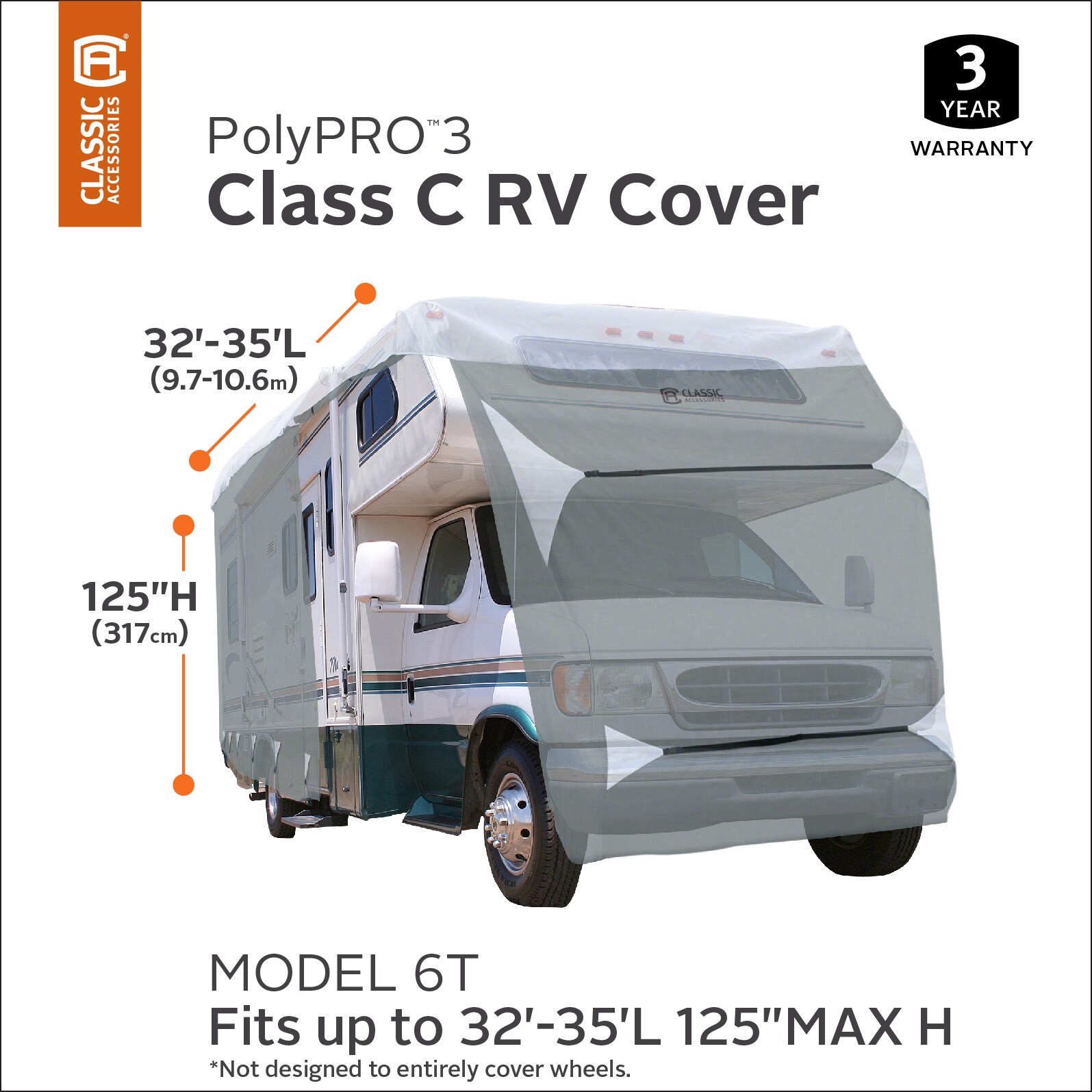 Classic Accessories Over Drive PolyPRO3 Deluxe Class C RV Cover 32 ft- 35  ft in the Recreational Vehicle Accessories department at