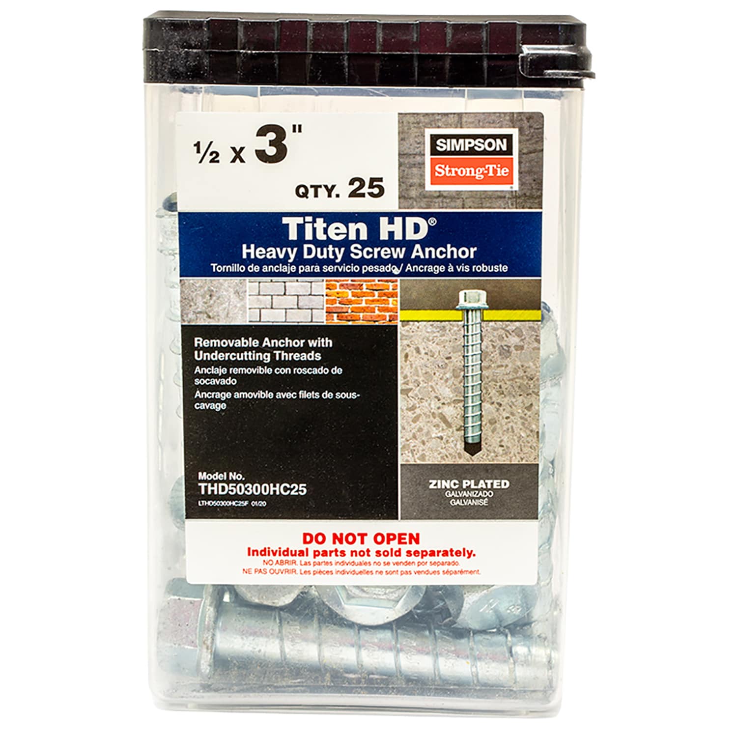 Simpson Strong-Tie 1/2-in x 3-in Concrete Anchors (25-Pack) in the 