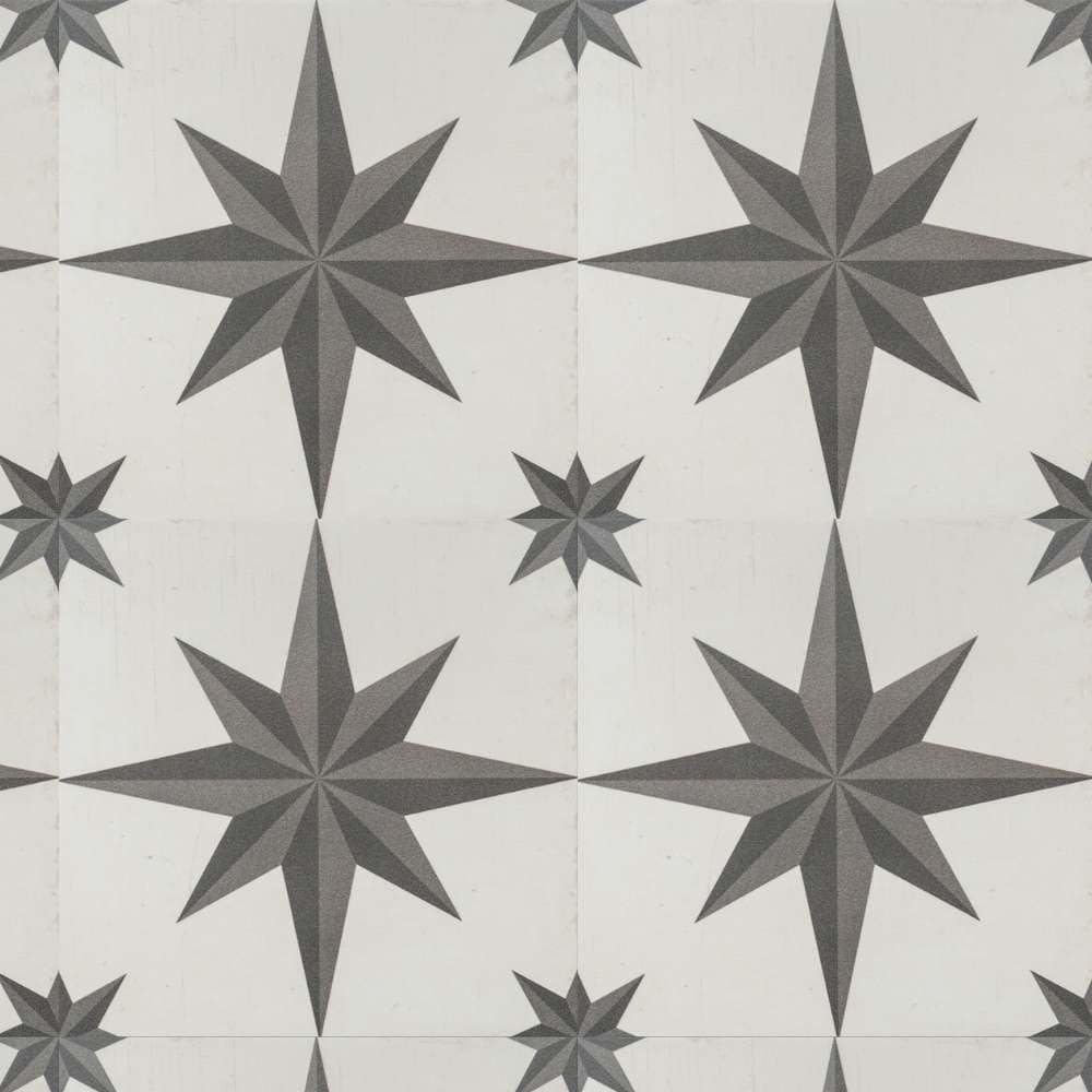 The Tile Life TCHEZ1010SU Astral Gray Sun 10-in x 10-in Matte Porcelain Patterned Floor and Wall Tile (11-sq. ft/ Carton)